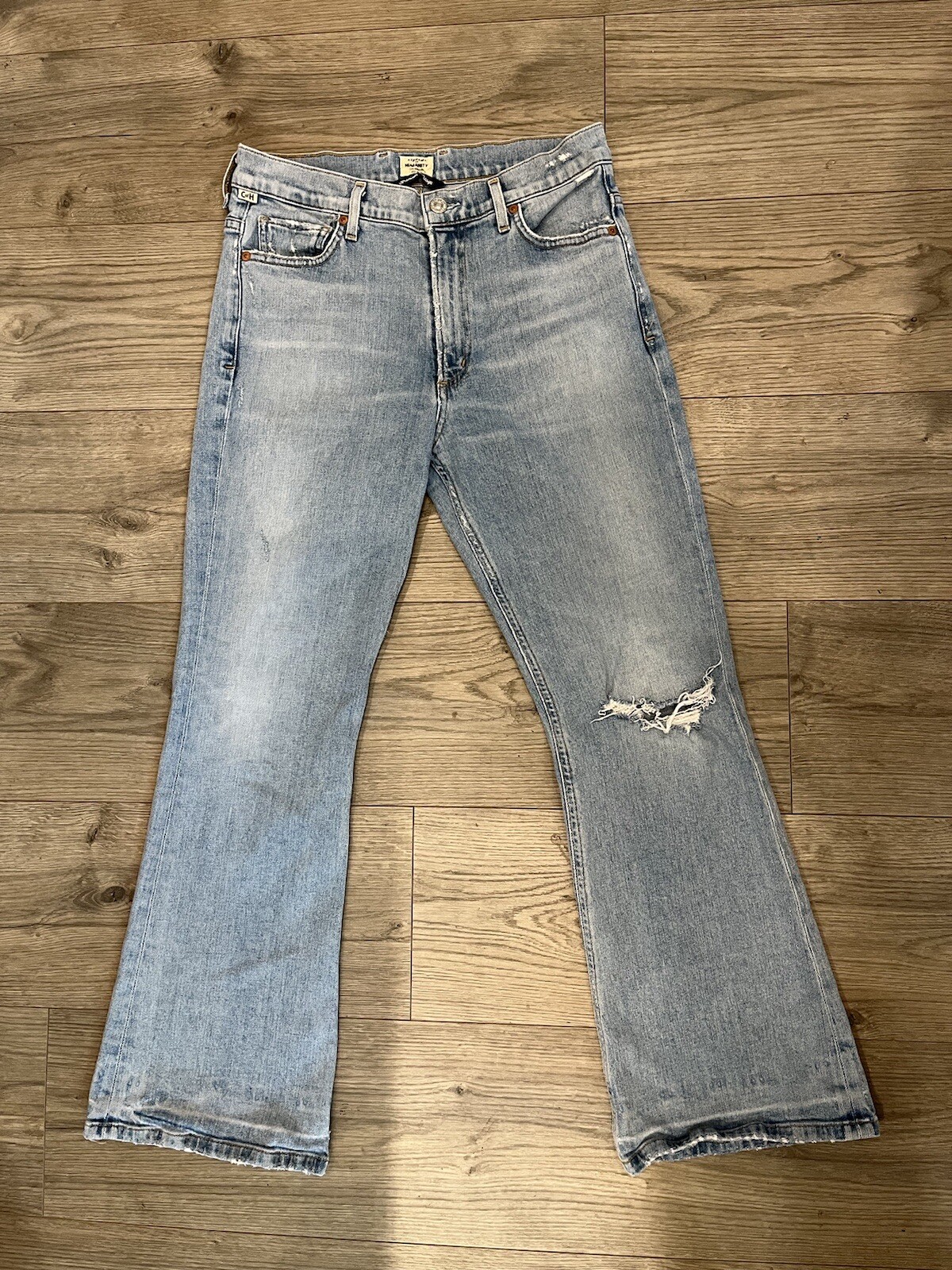 EUC CITIZENS OF HUMANITY Crop Flare Premium Vintage Jeans 27 Light Wash (flaw