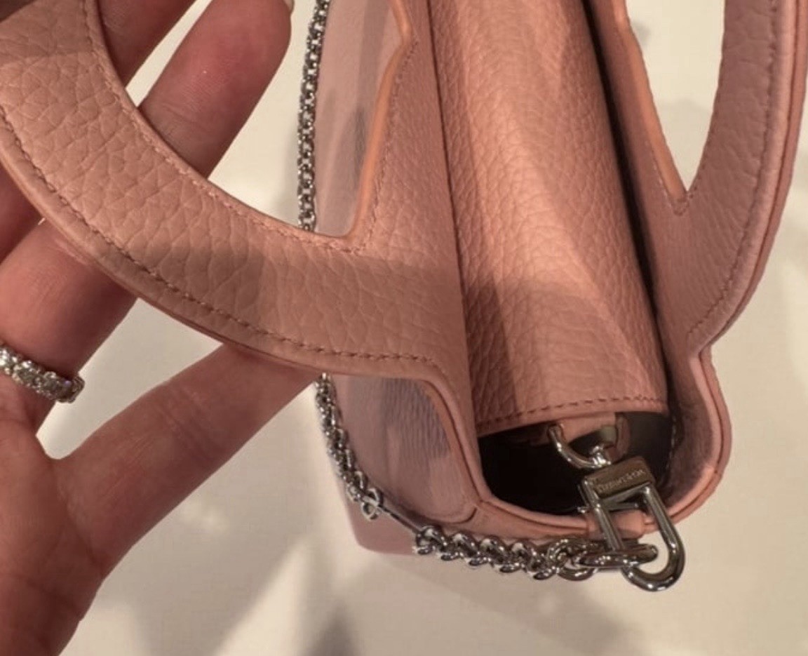 Tiffany & Co. Pink Heart Top Handle Bag Zip Closure Detachable Chain Strap
