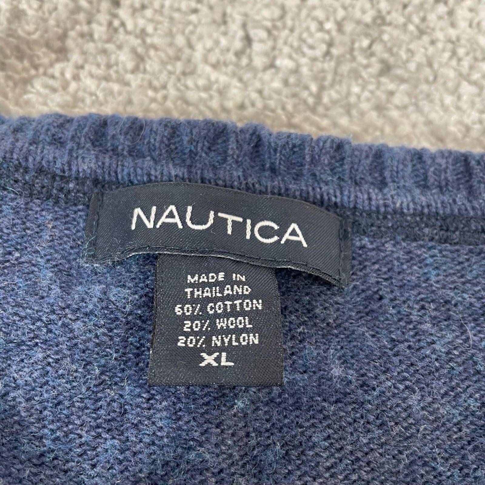 Nautica Sweater Vest Mens Extra Large Wool Blend Fair Isle Knit Grandpa Heritage
