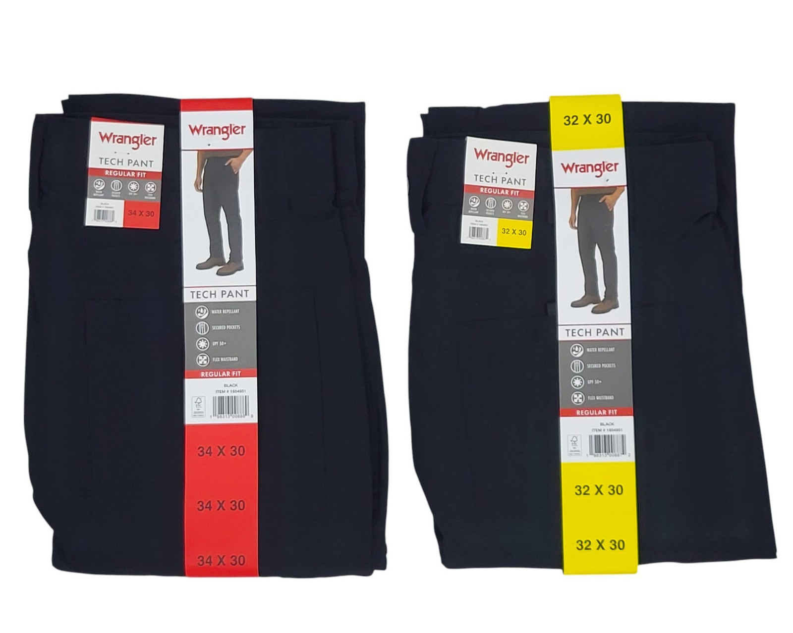 Wrangler Tech Nylon Cargo Pants 32 Or 34 X 30 Inseam Black Regular Fit
