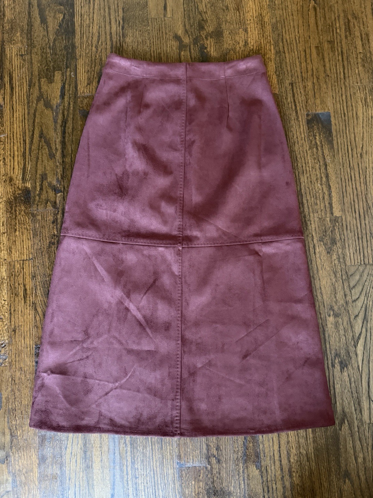 MAX STUDIO Faux Suede A -Line MIDI Skirt Sz S NWT