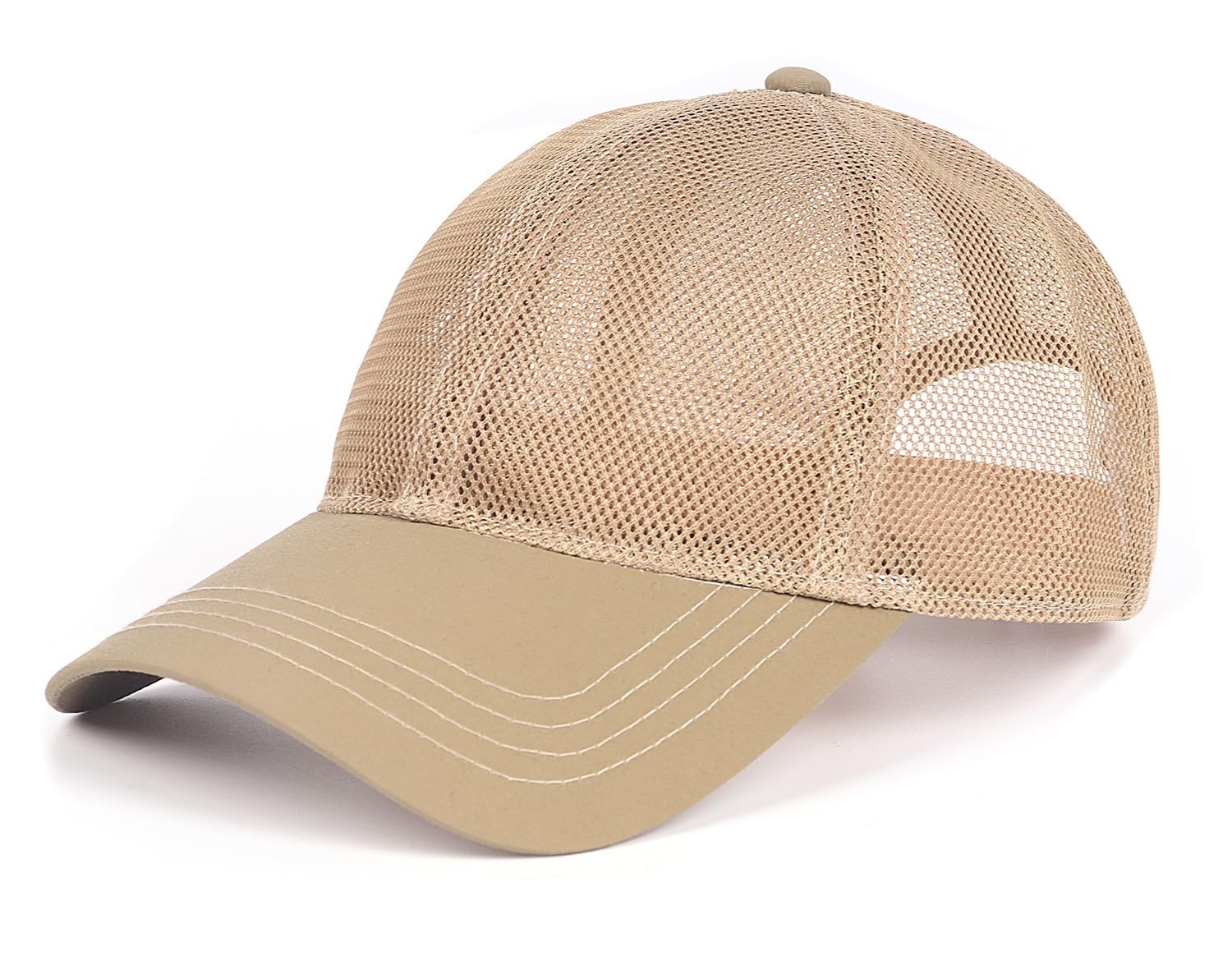 Zylioo XXL Baseball Mesh Cap for Big Heads, Quick Dry Running XX-Large, Khaki