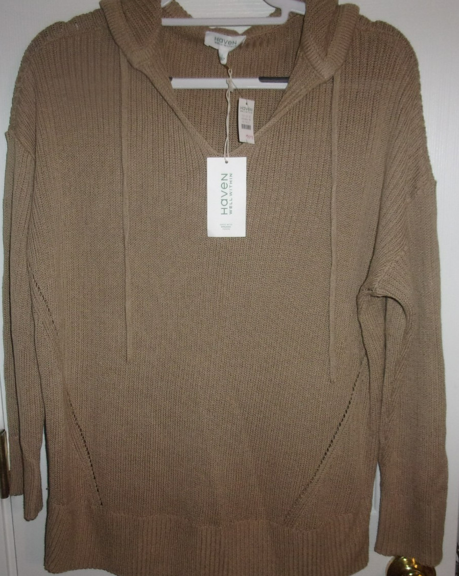 Haven WELL WITHIN 52% Linen 48% cotton Sweater Women’s Long Sleeve Size L
