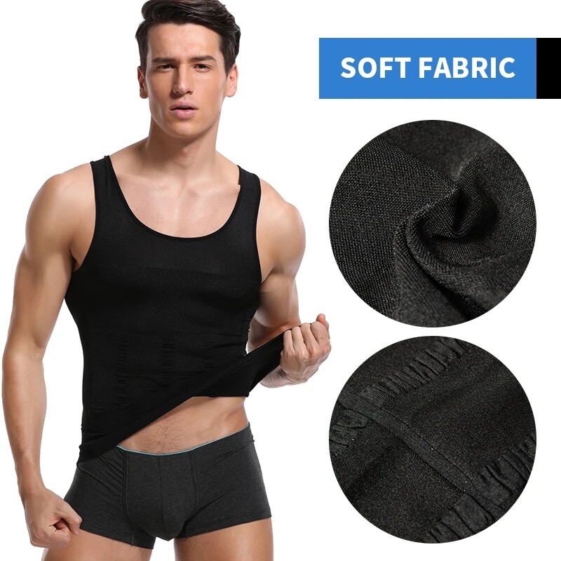 Mens Compression Shirt Sleeveless Body Shaper Base Layer Slimming Tank Tops Vest