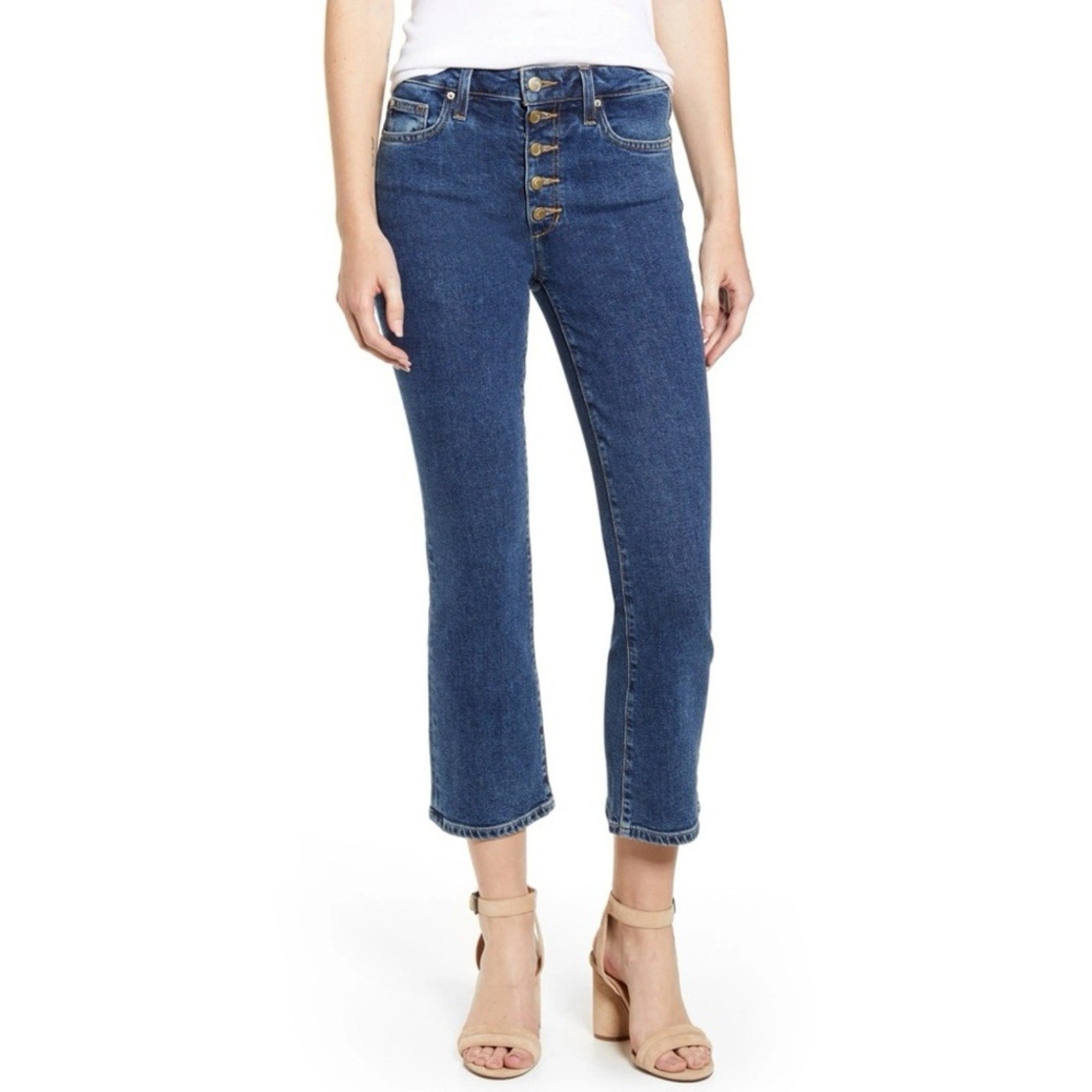 Joe’s Jeans Callie High Rise Button Fly Cropped Bootcut Jeans Bellamy Wash 27