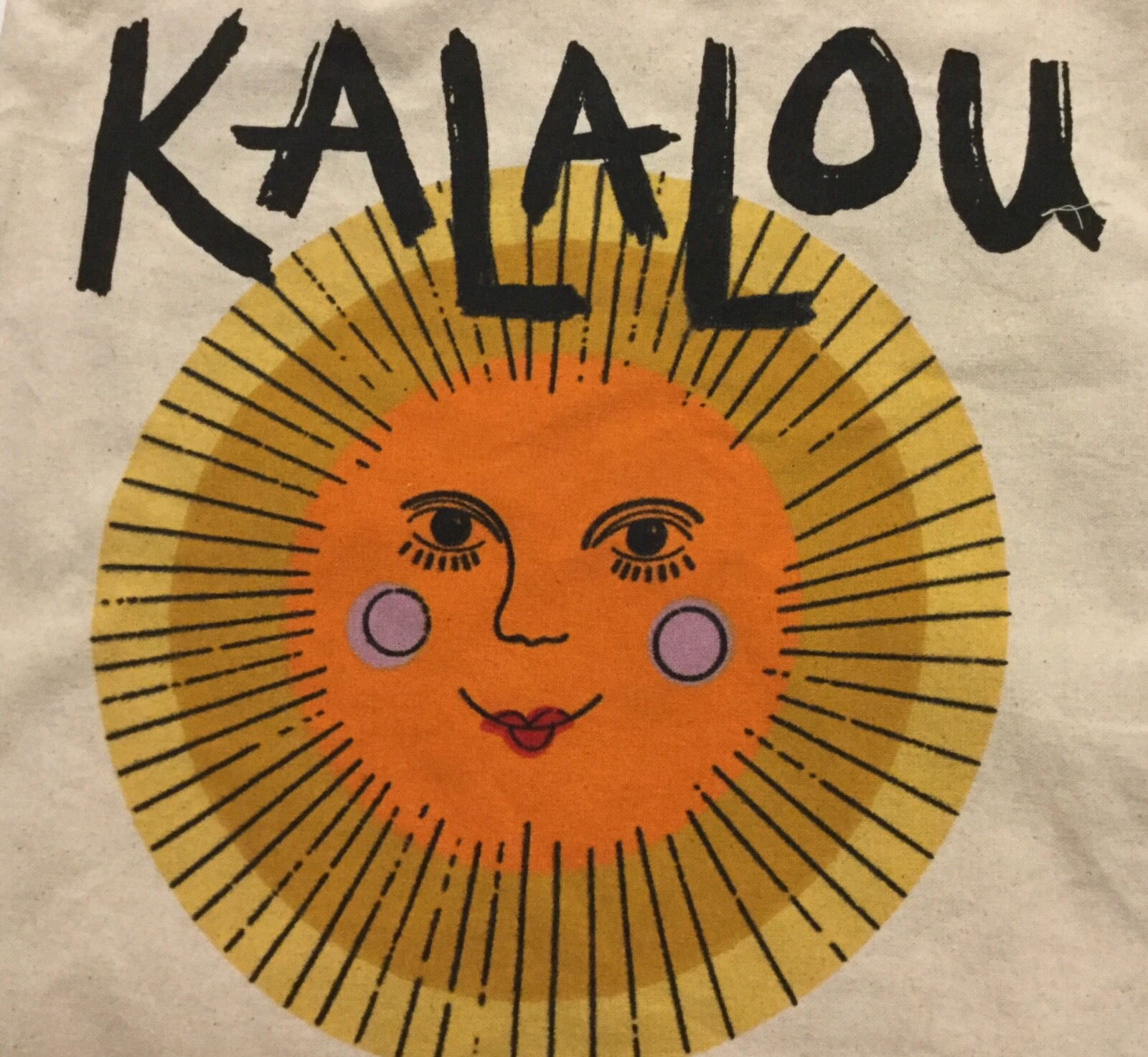 KALALOU Home Decor Tote BAG Decor Canvas Shopping NWOT Happy Sun