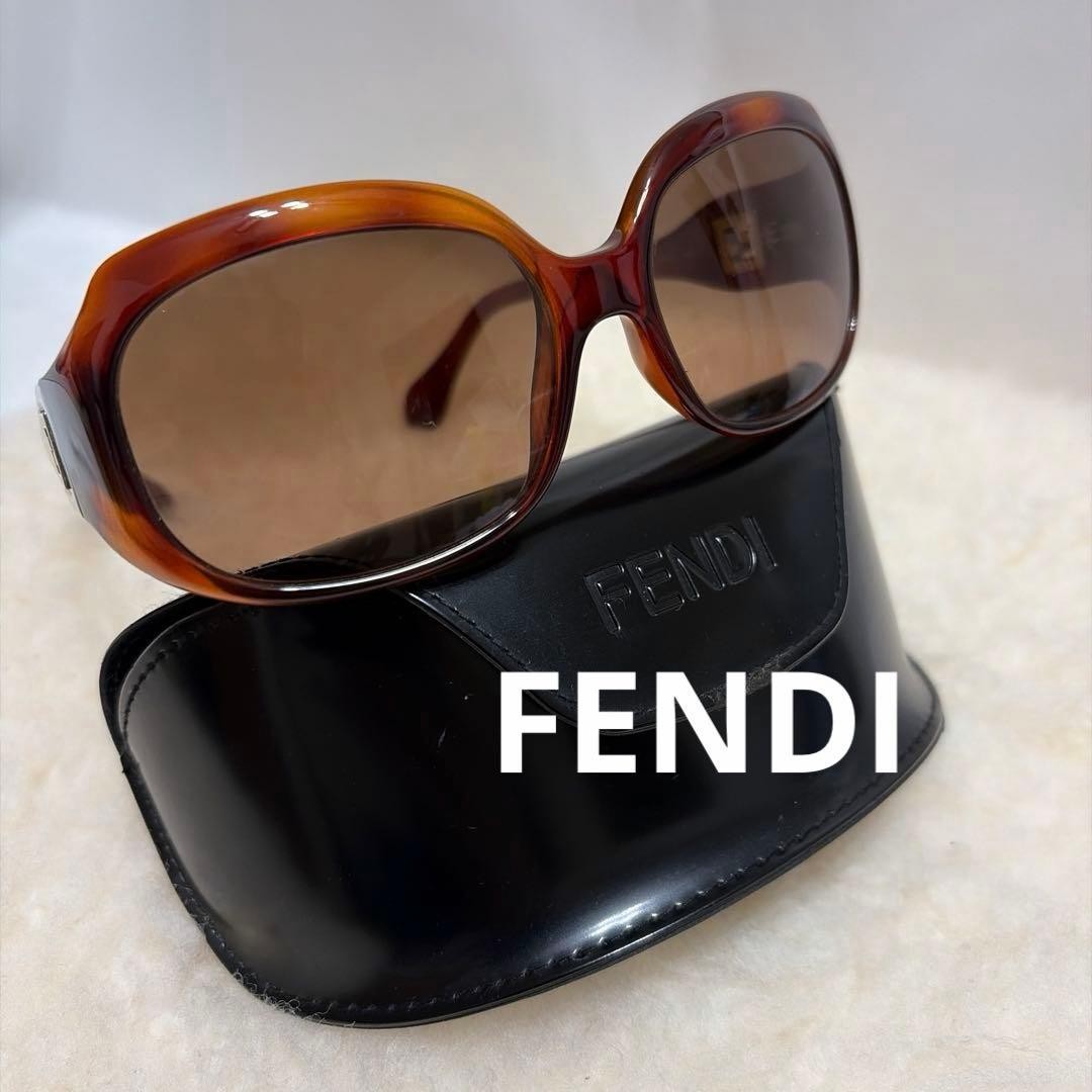 Fendi Sunglasses, Tortoiseshell Pattern, Brown, FF, With Cloth/Case.