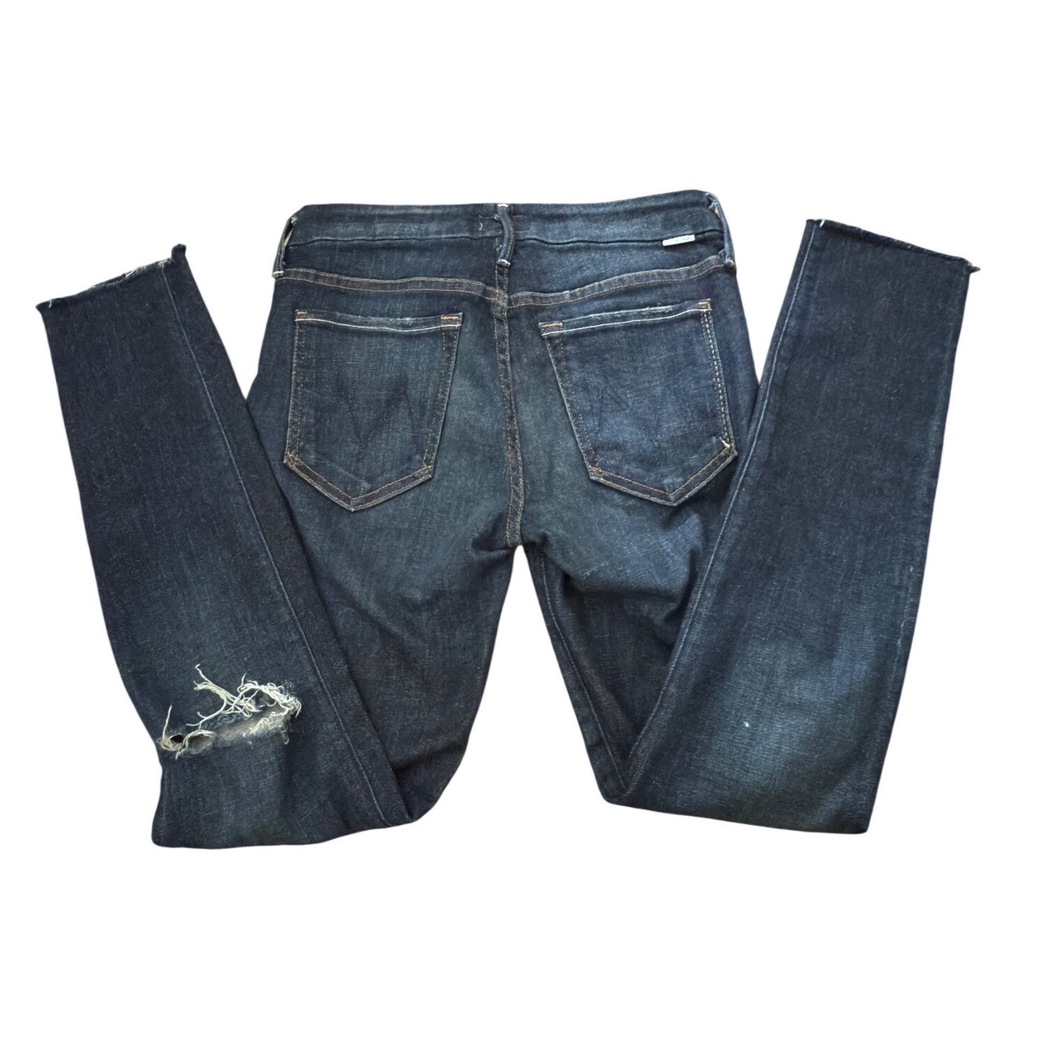 Mother Looker Ankle Fray Jeans Partner in Crime Distressed Skinny Size 26 kk17