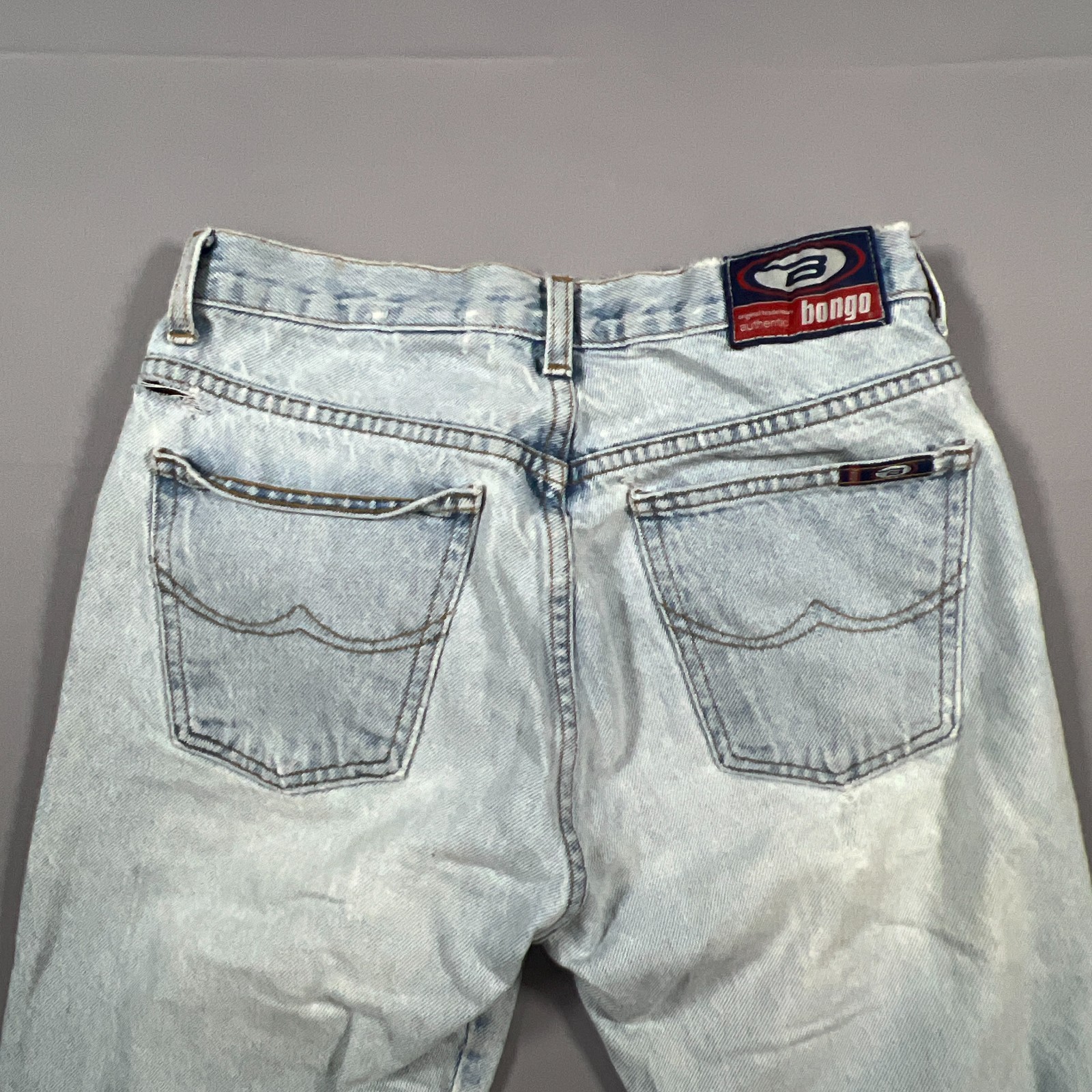 Bongo Straight Leg Jeans Womens 5 Blue Cotton Light Wash Street Wear Mid Rise