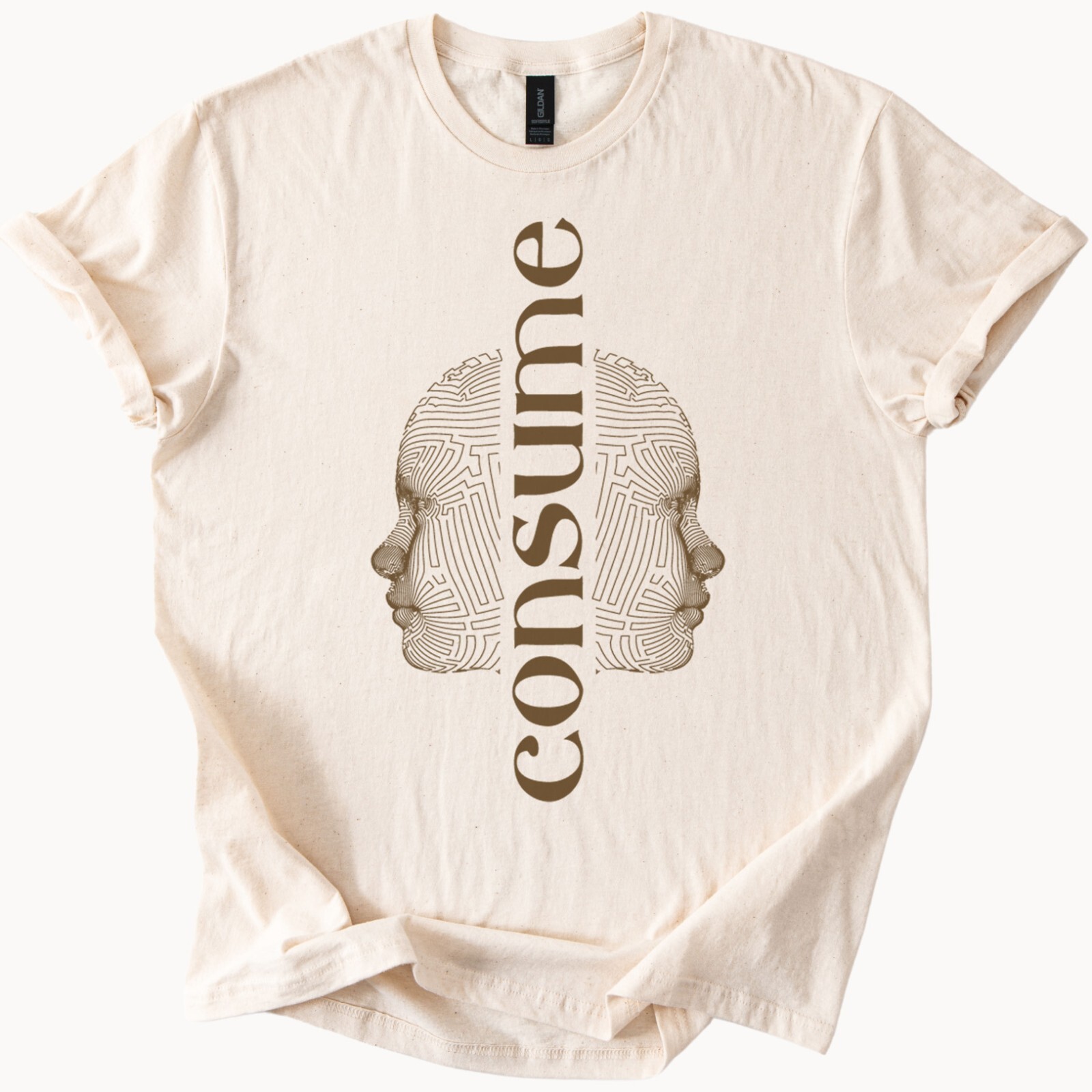 Consume Maze Head Graphic T Shirt Unique Design Tee