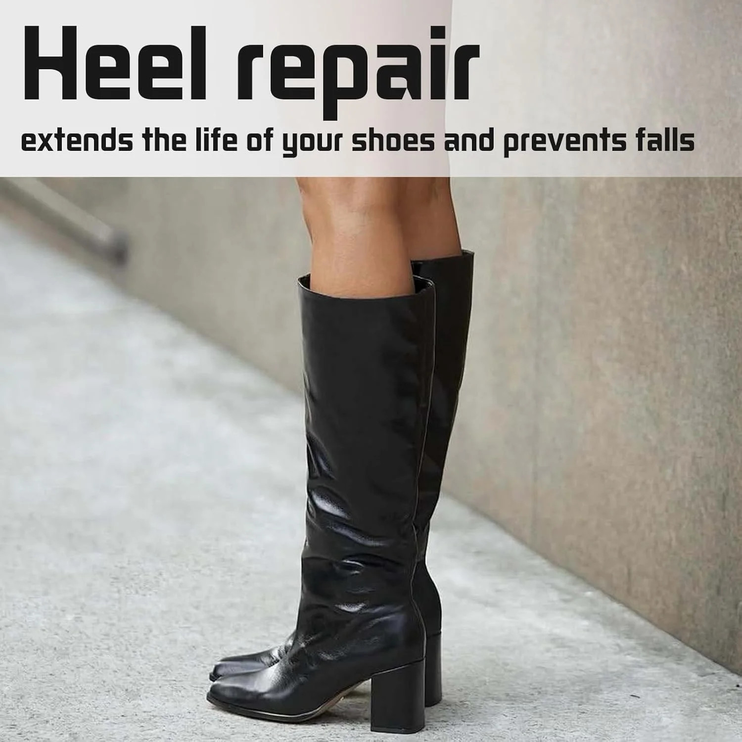 4 Pcs Boot Heel Caps, Black Shoe Repair Rubber Heels Protectors for Boots & Shoe