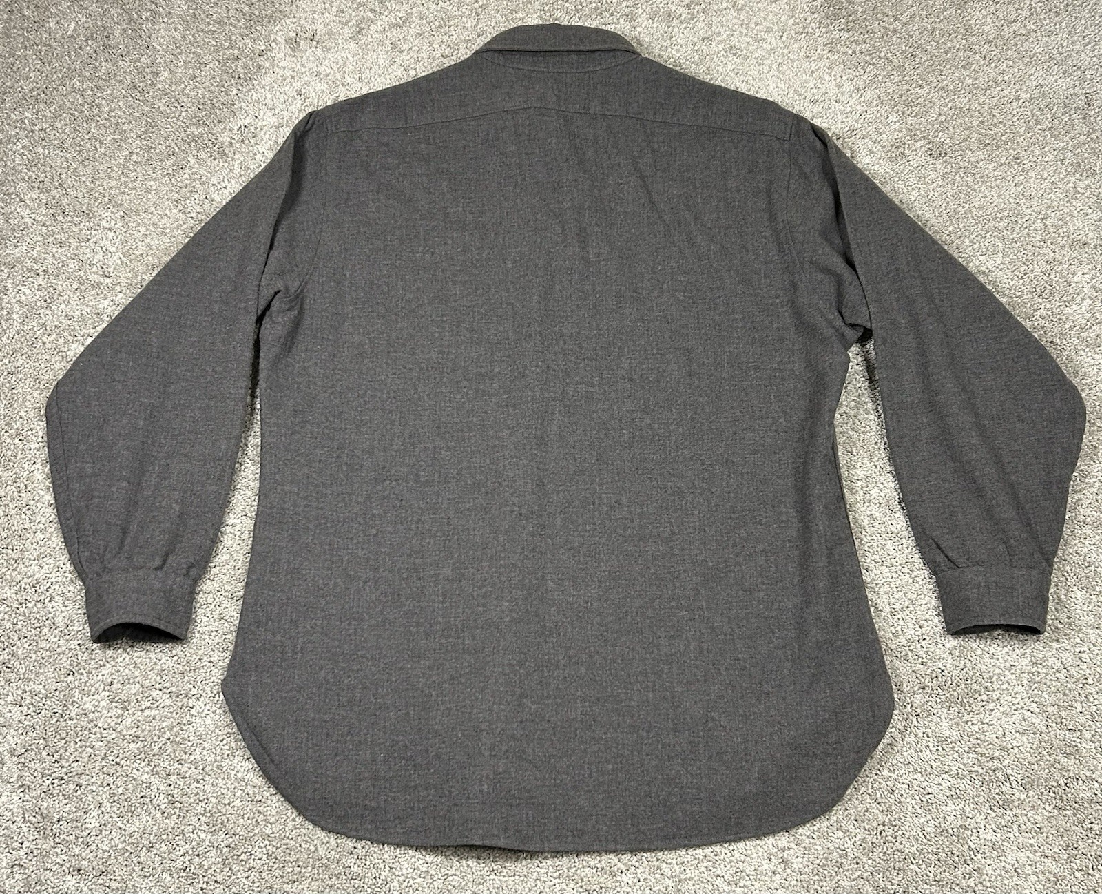 Vtg Pendleton Virgin Wool Shirt Men’s XL Gray Suede Elbow Pads Made In USA