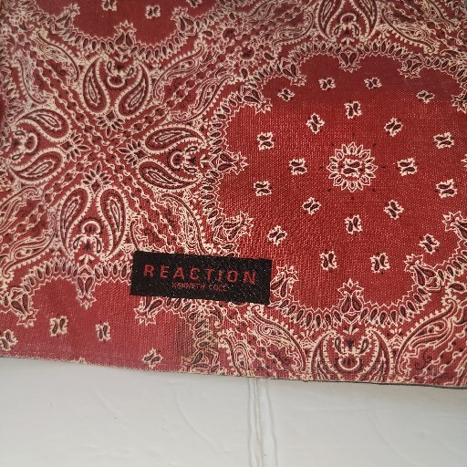 Reversible Purse Red Bandana or Solid Gray Denim by Reaction UNIQUE Cross Body