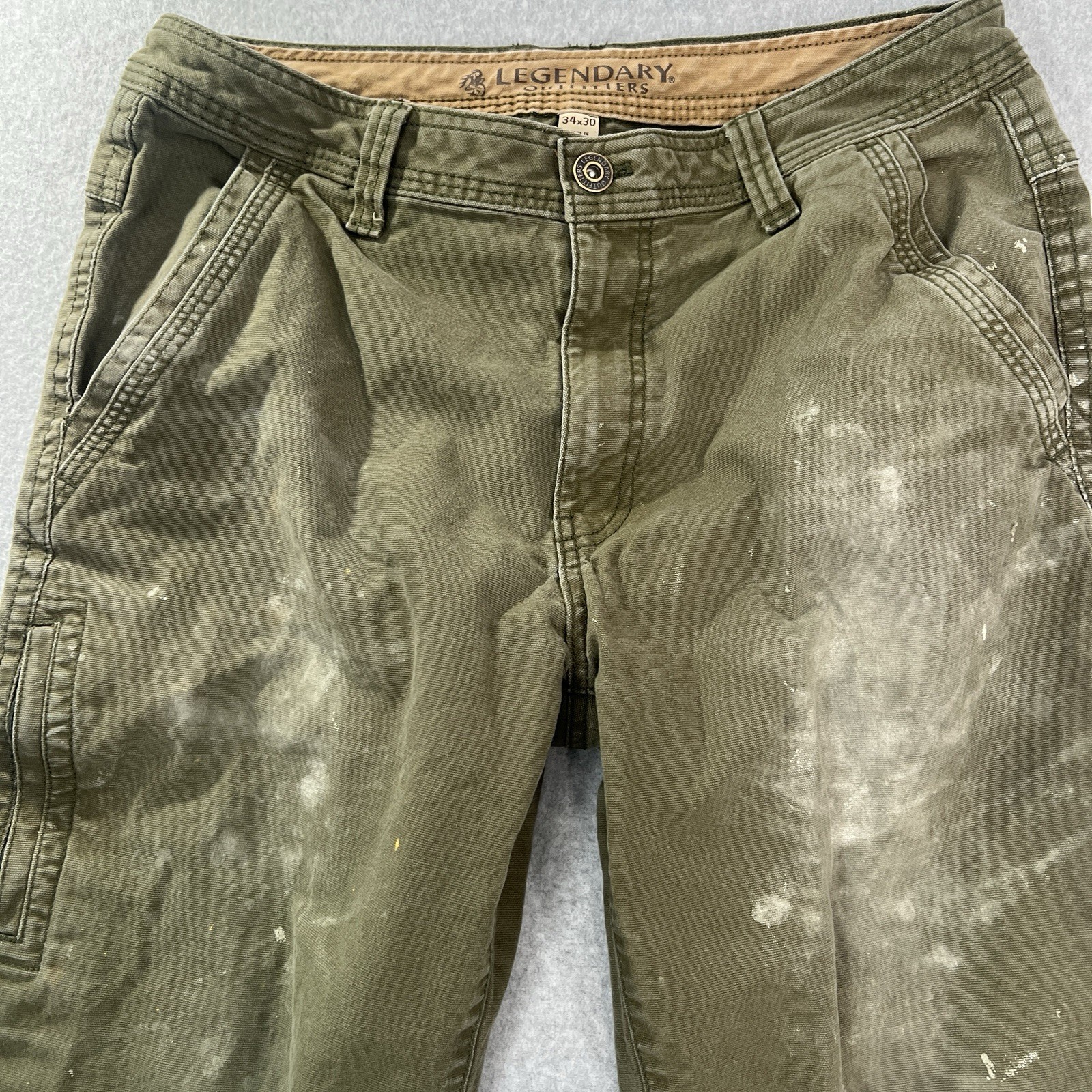 Legendary Outfitters Pants Men 34×30 fits 34×28 Green Canvas Utility Workwear