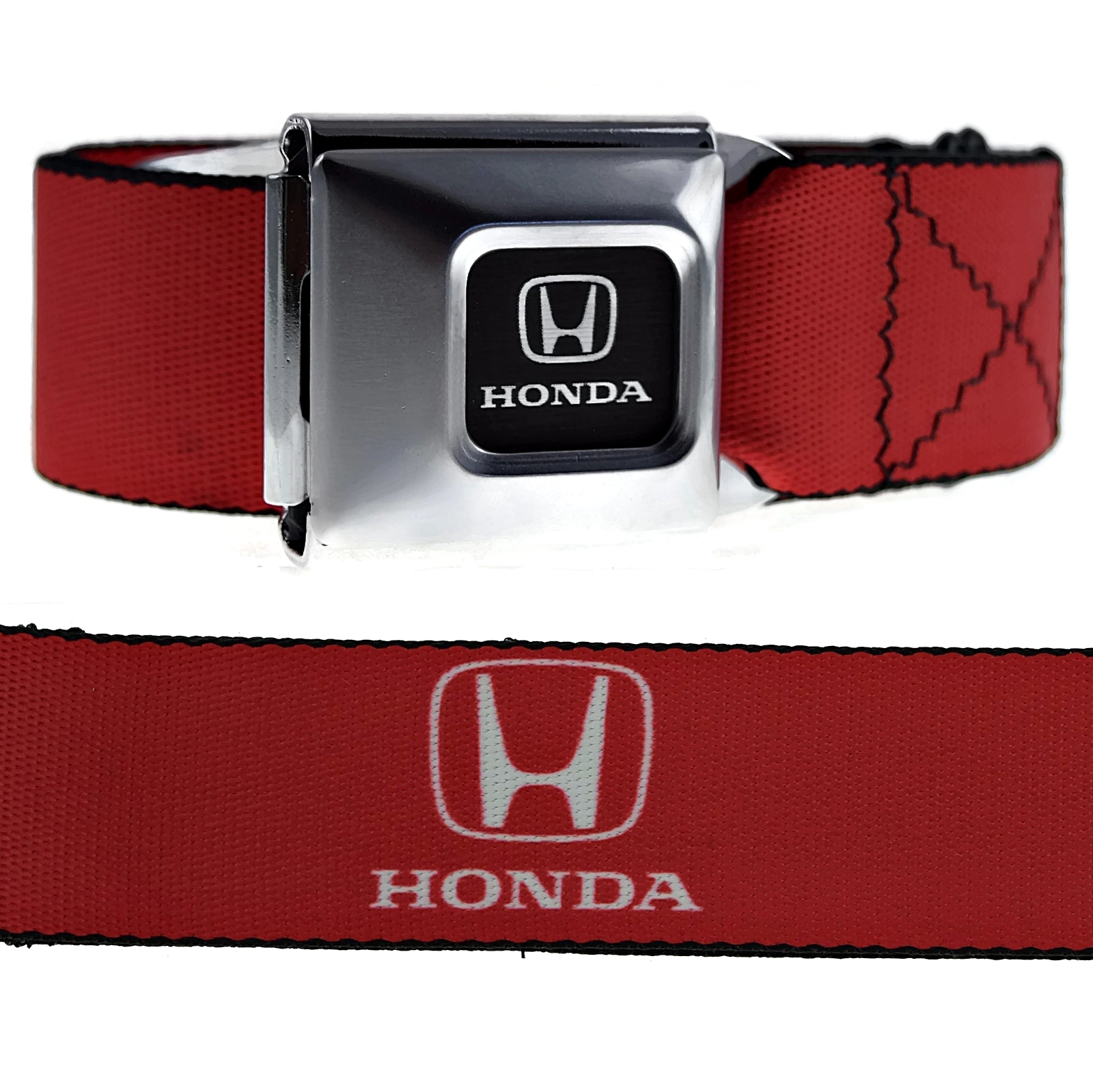 Honda Logo Car Brand Official Licensed Red White Seat Belt Seatbelt Buckle Down