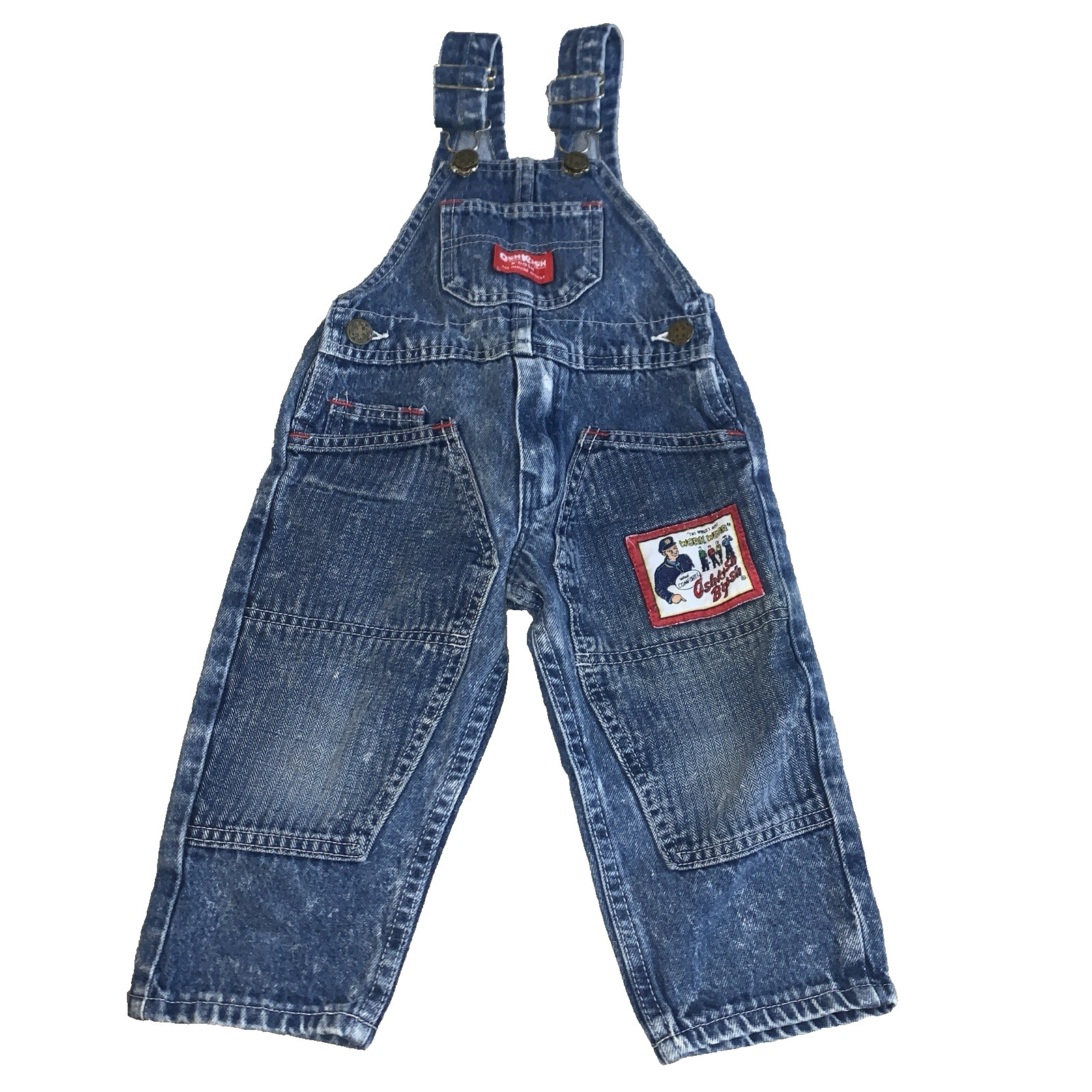 Vintage Oshkosh B’Gosh Vestbak Worlds Best Work Wear Patch Overalls 2T 2 Toddler