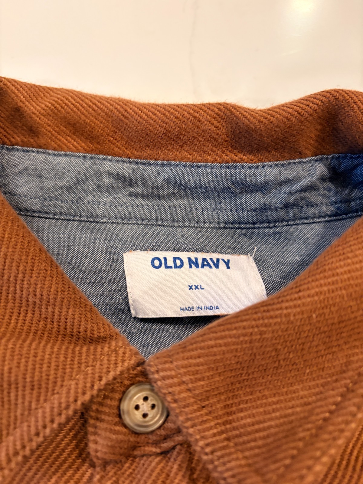 Old Navy Mens XXL Rust Brown Corduroy Shirt Jacket