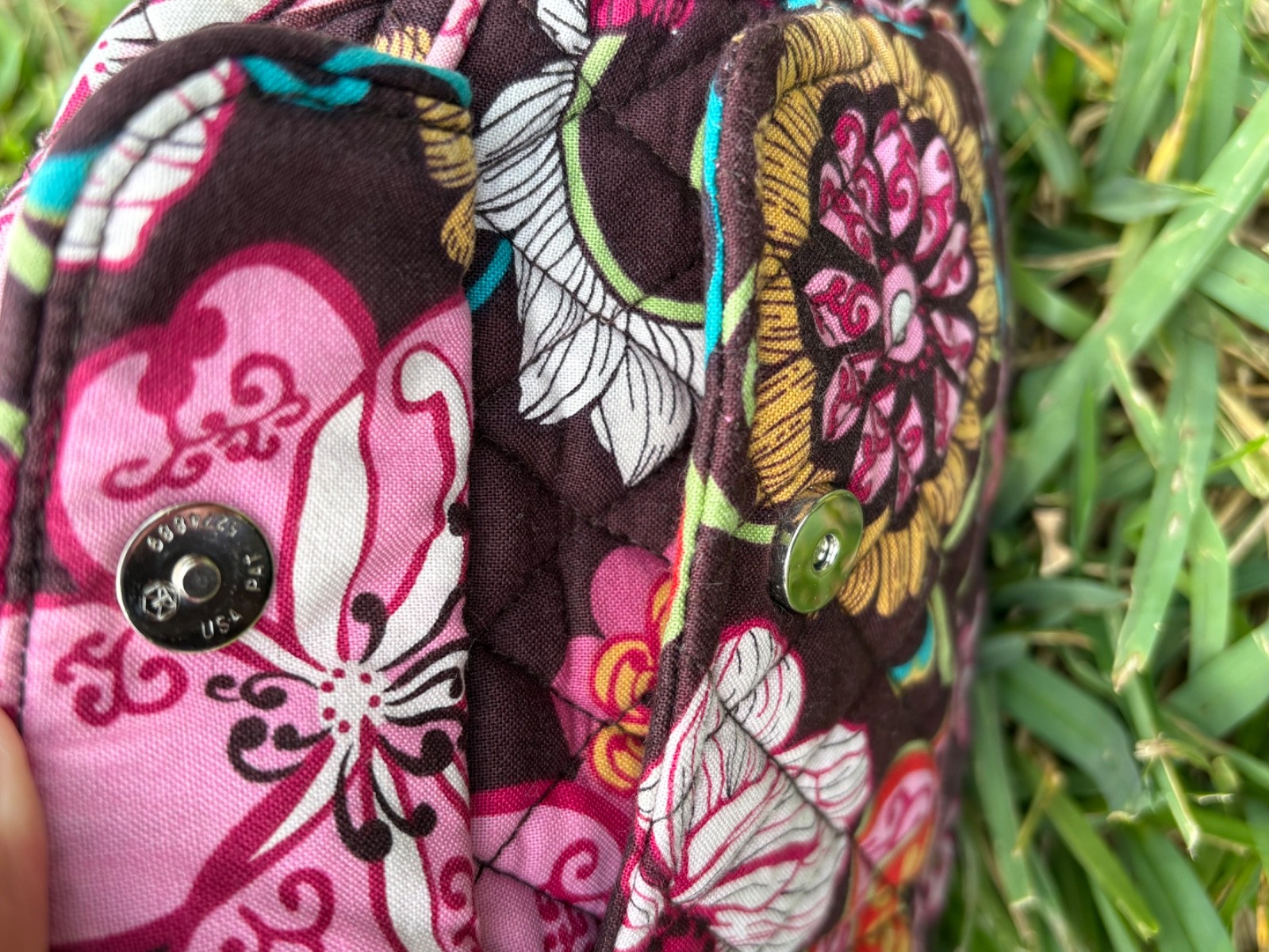 Vera Bradley Mod Floral Pink Mini Bowler Bag Handbag Retired Print Cottagecore