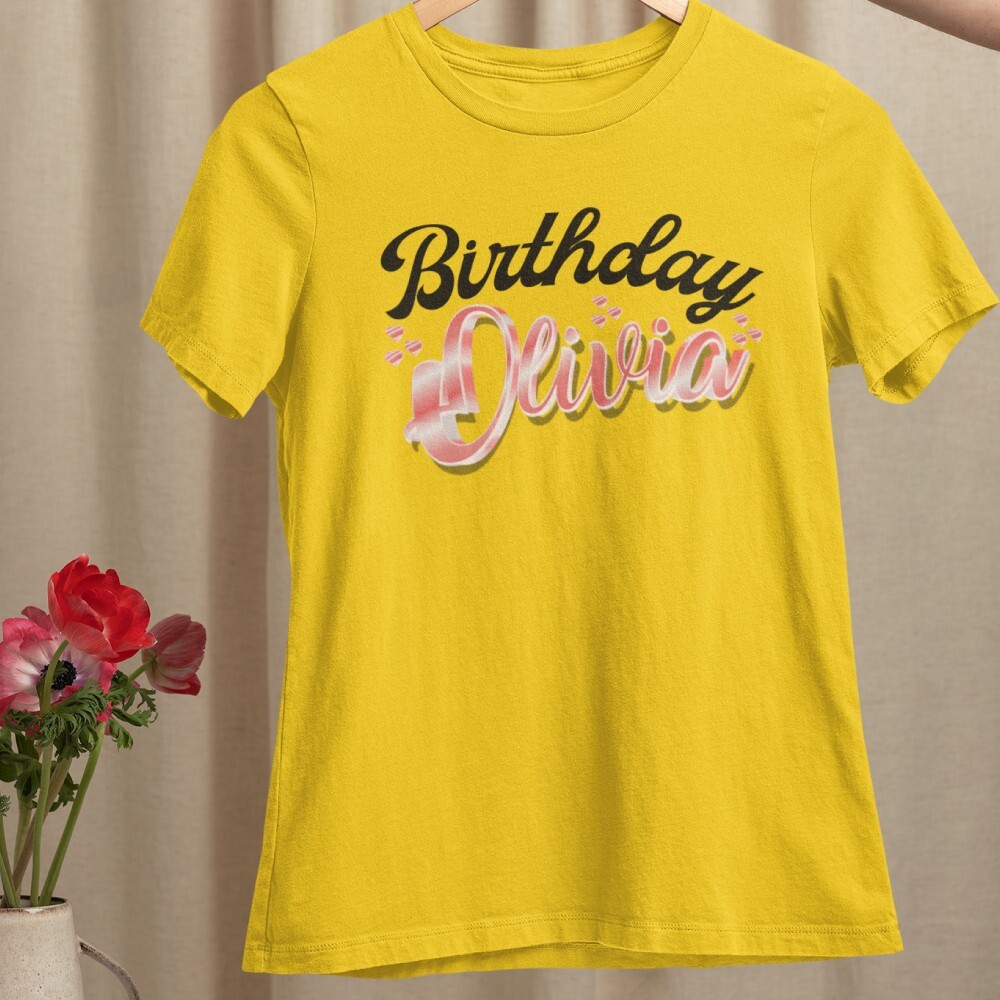 Personalised Custom Your Name T-shirt Heart Family Friendship Birthday Gifts