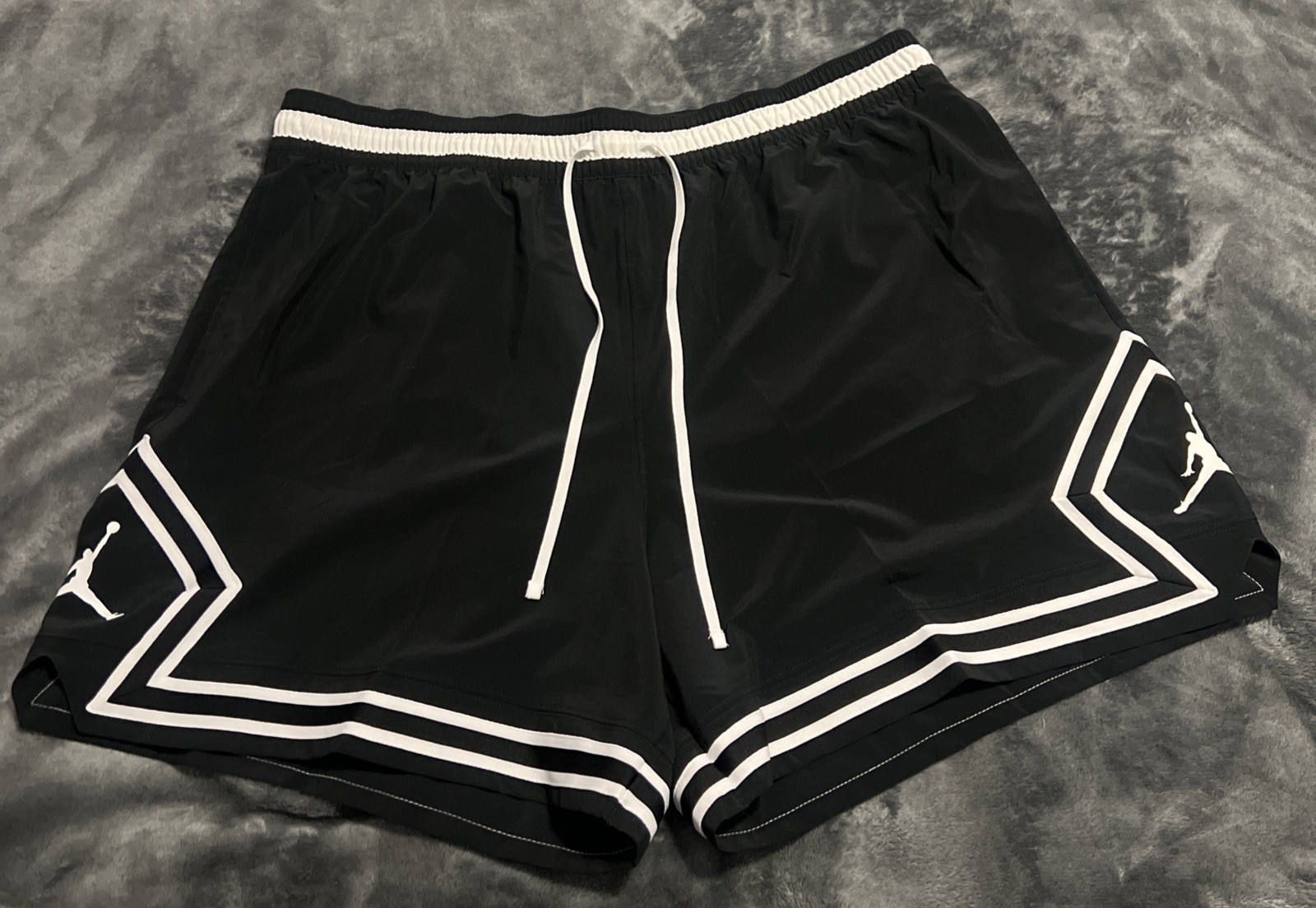 2XL Jordan Shorts Men’s Black Nike Air Dri-Fit Sport Diamond Woven FQ2989-010