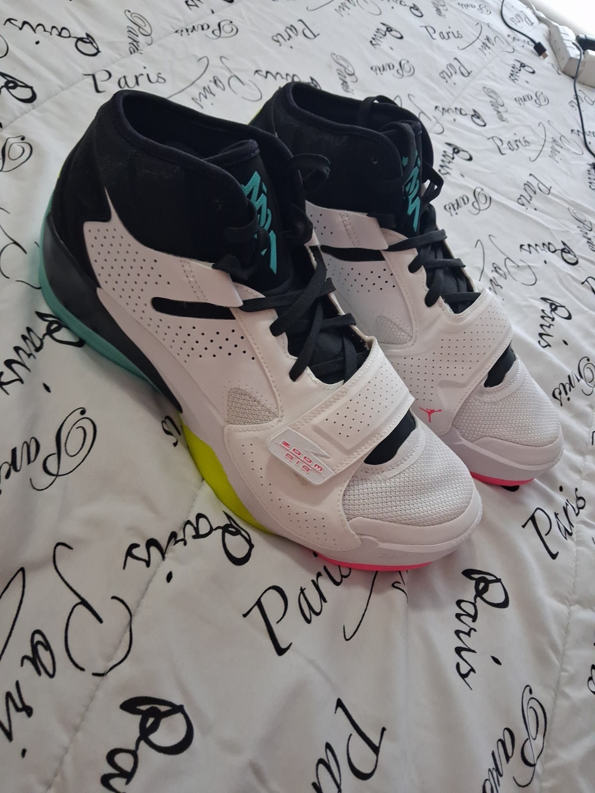 Men Nike Jordan Zion 2 Basketball Shoes Size 11.5 White Black Green DO9161 107