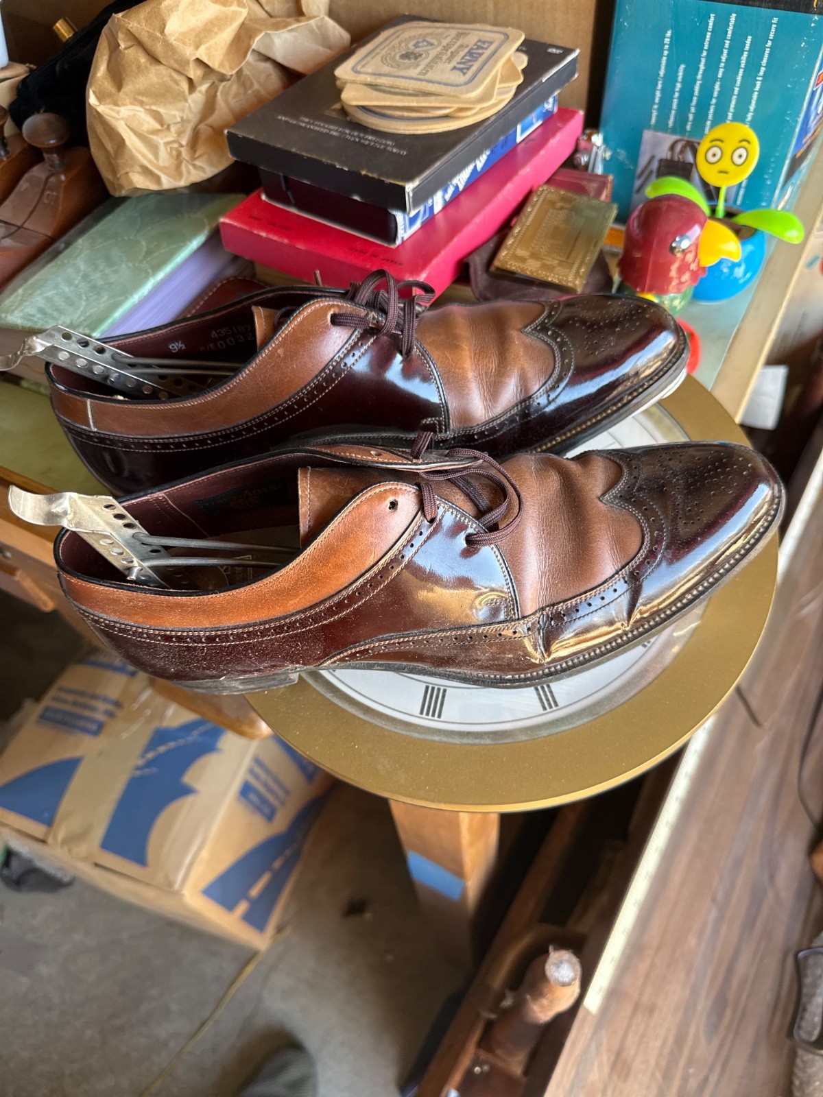 Stacy Adams Mens 9.5 Spectator Professional Tap Shoes Selva Staccato