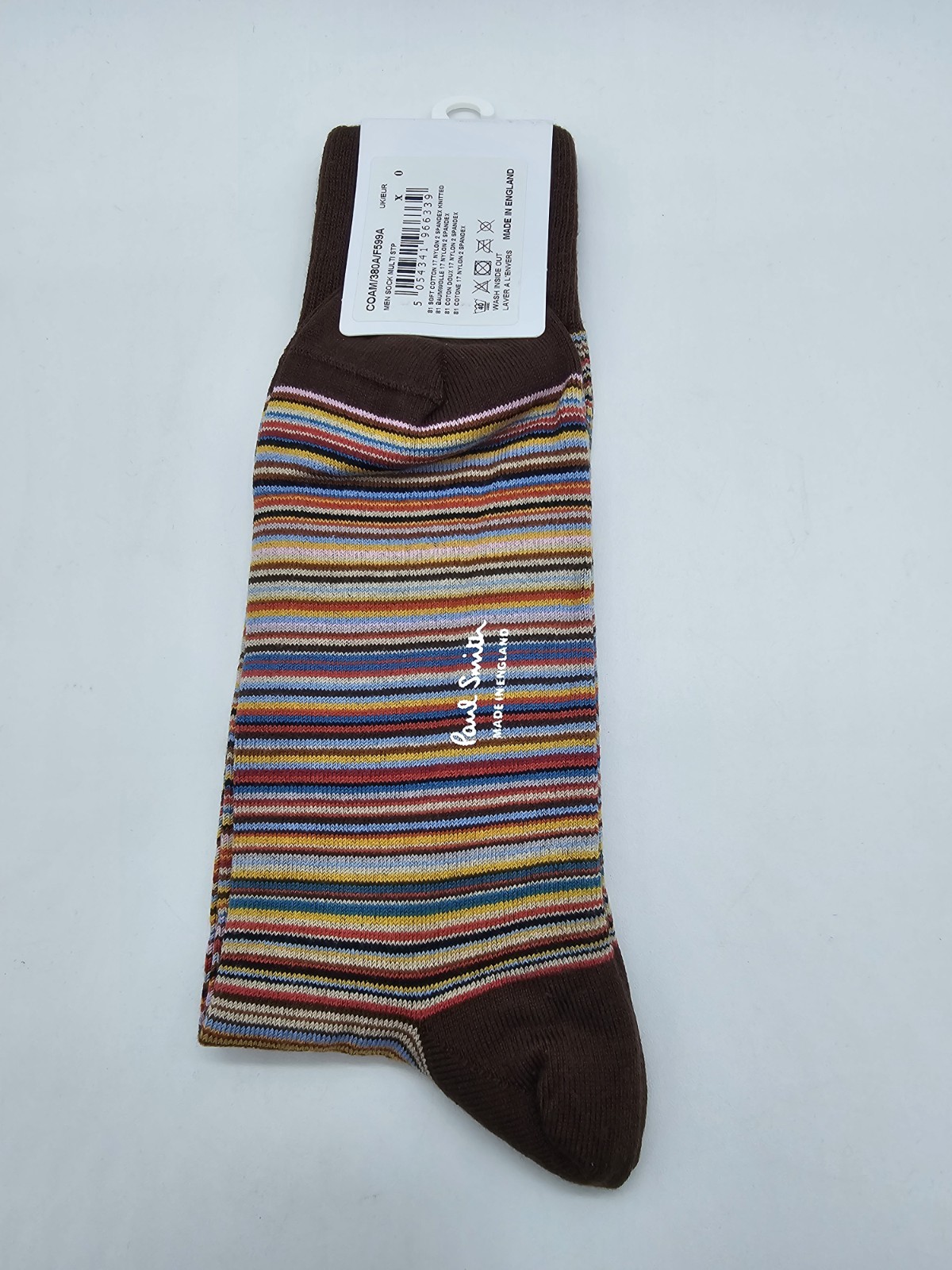 Paul Smith Multi Stripe Brown Socks Made in England Great gift F599 314