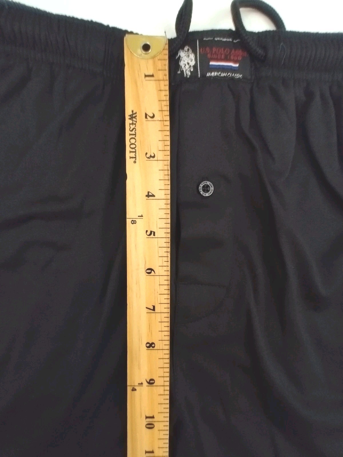 US Polo Assn Gym Shorts Black Medium 32-34 Draw String Elastic Waist Lightweight