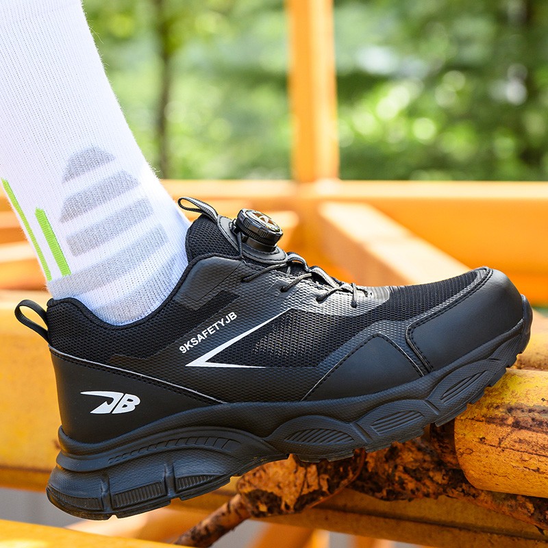 Men Work Safety Shoes Steel Toe Rotating Buckle Indestructible Non-slip Sneakers