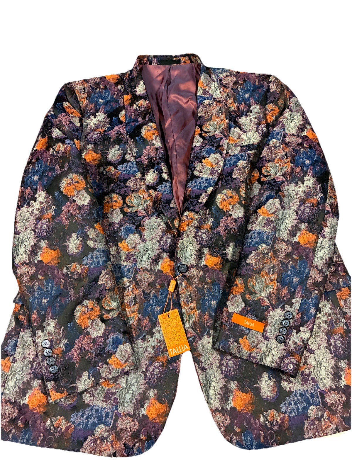 TALLIA x Lansky Bros Shawl Lapel Blazer 52XLMen Multicolor Floral Print 1-Button