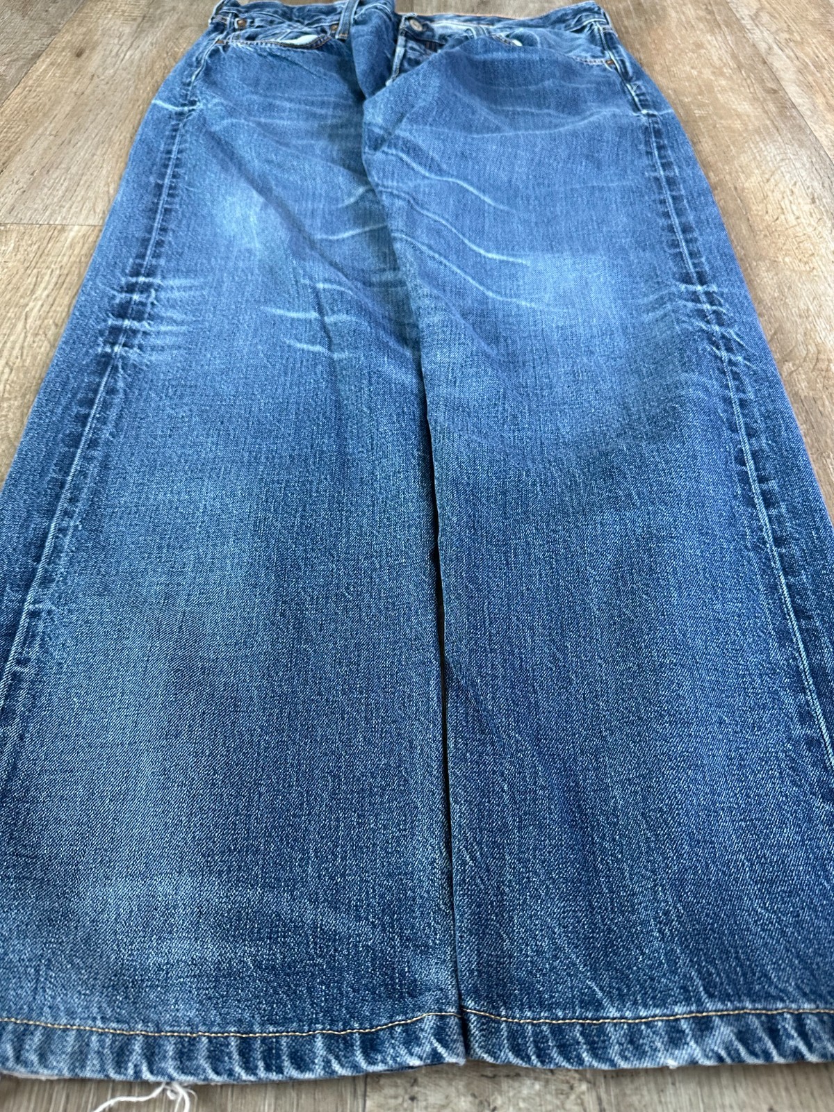 vtg 00’s Levi’s 501 XX Salvage Red Line Button Fly Distressed Jeans Sz 36×29