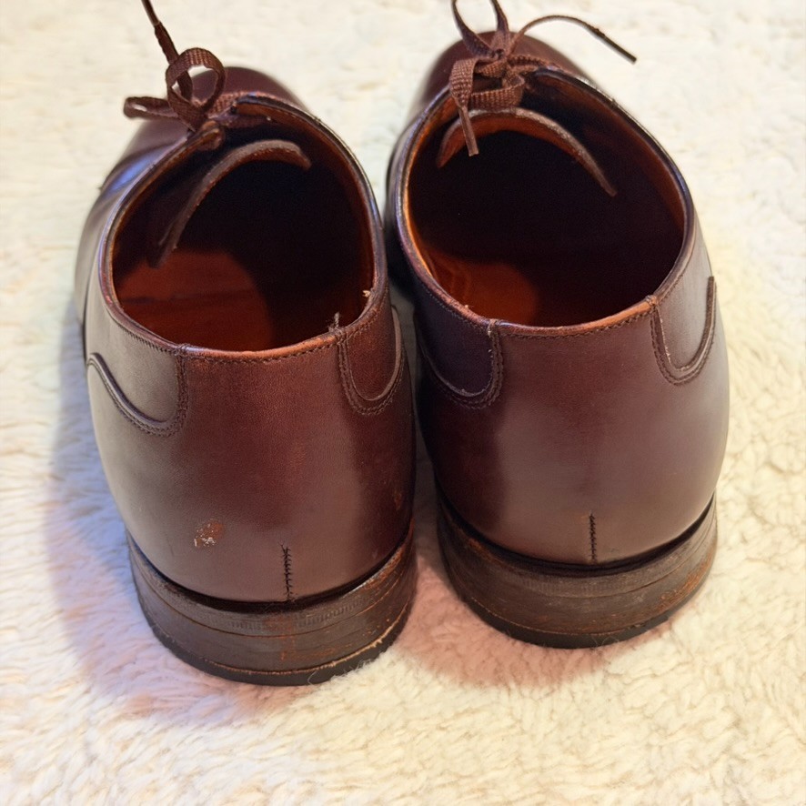 Cole Haan Made In England Bench Made Brown Leather Cap Toe Oxford Shoes 9 D
