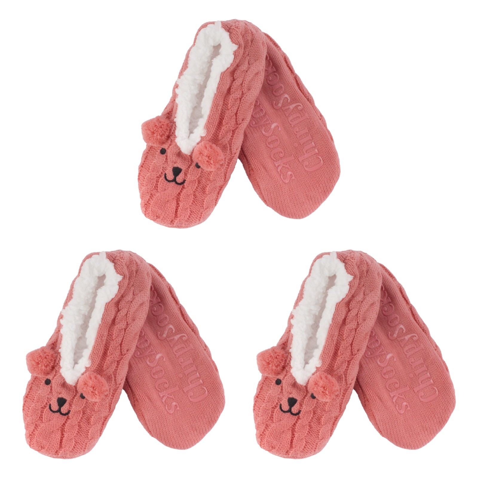 Adult Super Soft Warm Cozy Animal Slippers, 3 Pairs