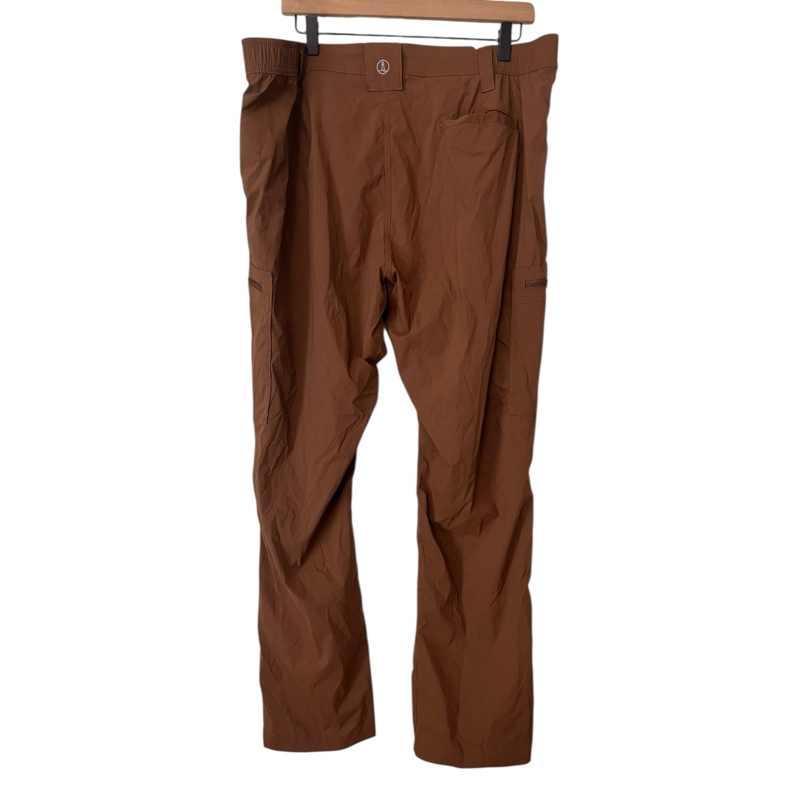 Lands End Mens Brown Nylon Blend Cargo Pants Size 38 Camping Outdoor Gorpcore