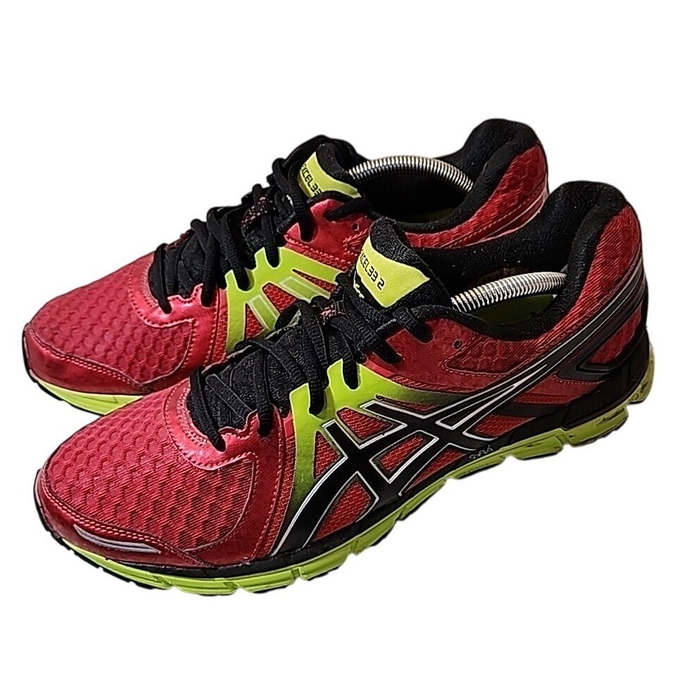 ASICS GEL-Excel 33 2 Men’s Red Neon Running Shoes Size 11 T315N