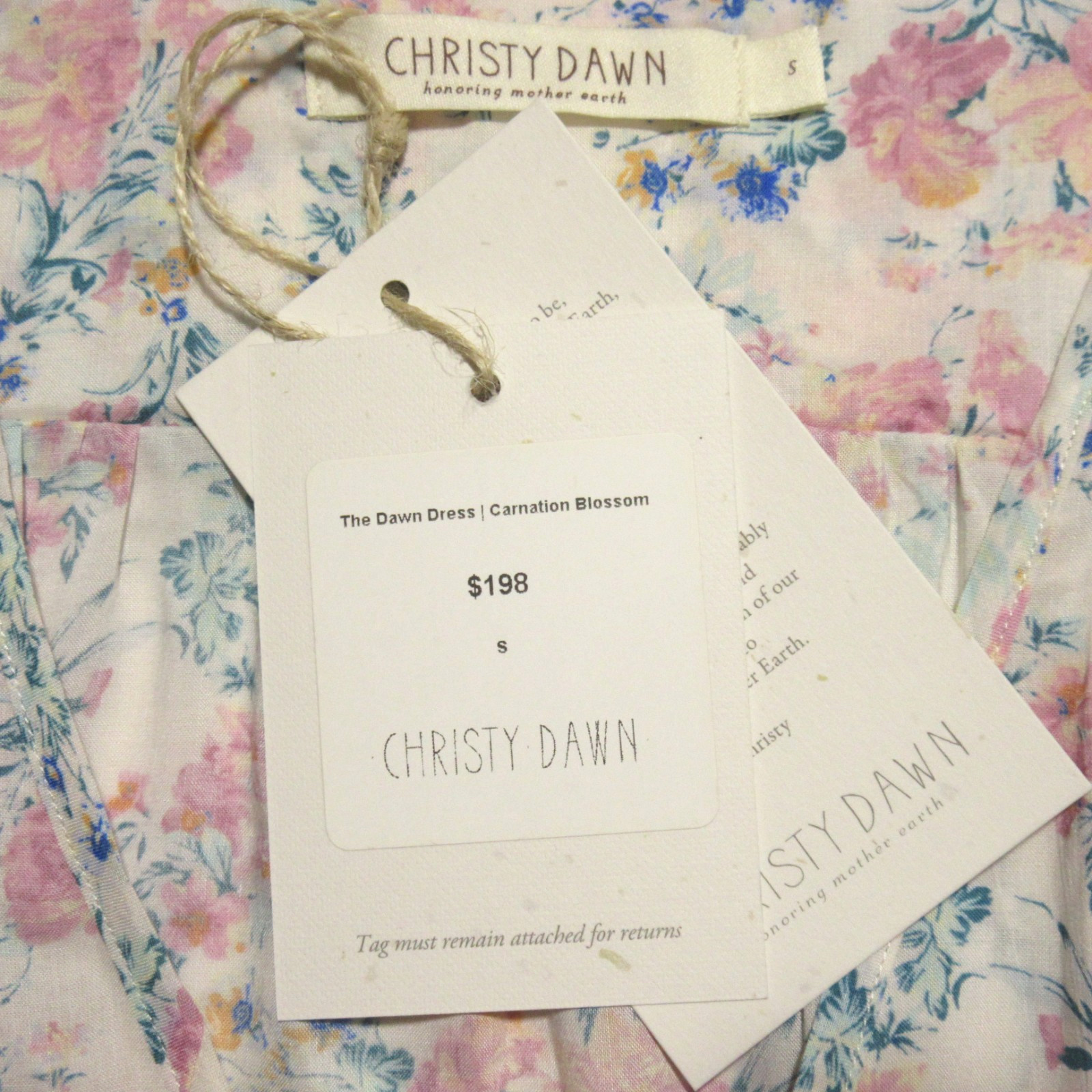 NWT Christy Dawn The Dawn in Carnation Blossom Lightweight Midi Dress S $198