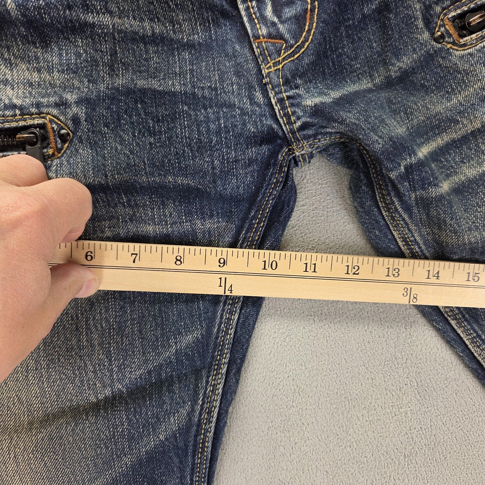 Japanese Selvedge Jeans Honeycomb Whiskers Stacking Fades Low Rise Fits 29×32