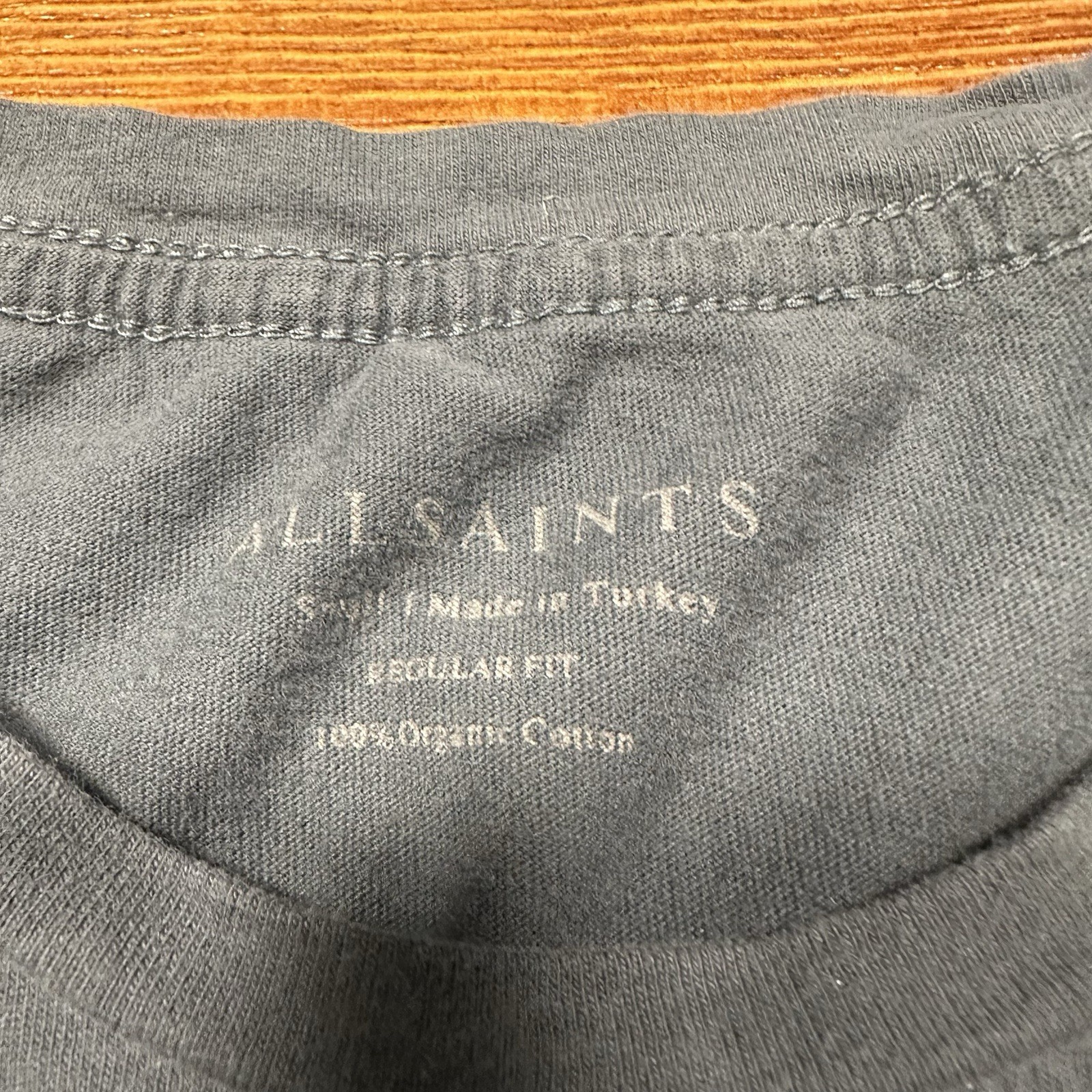 All Saints T Shirt Mens S Gray Short Sleeve Embroidered Logo City Designer Alt