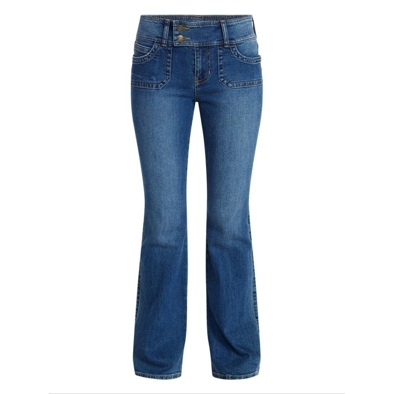 Bootcut NWT Extended Tab Denim Jeans Size 16 Dk Wash 2-Button Zip Fly Y2K Retro