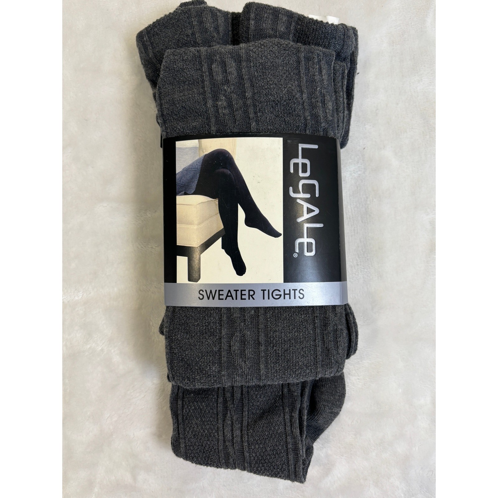 Legale Womens Charcoal Gray Cable Knit Sweater Tights Size A/B Style 8732 NEW