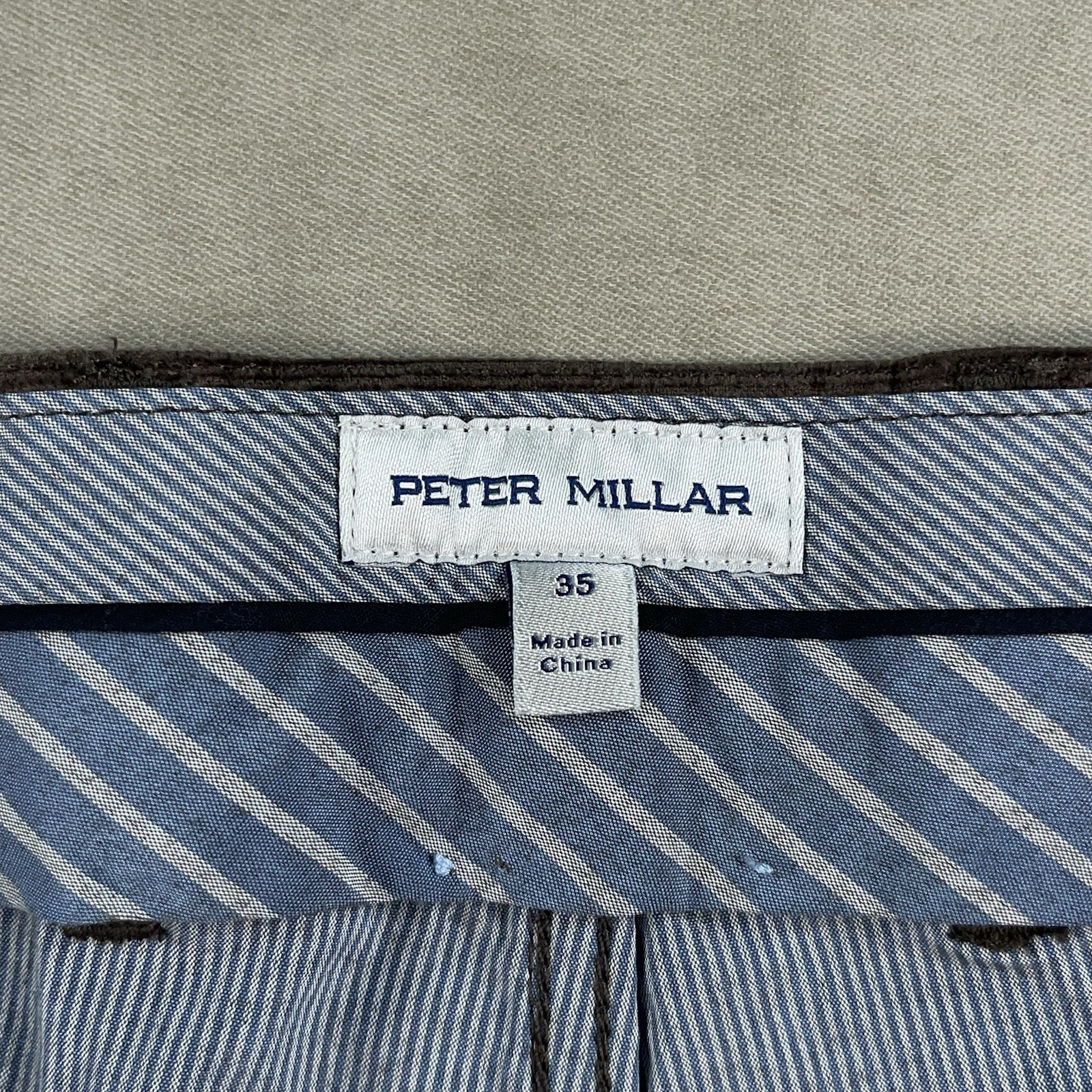Peter Millar Superior Soft Corduroy Five Pocket Pants Men’s 35×34 Casual Brown