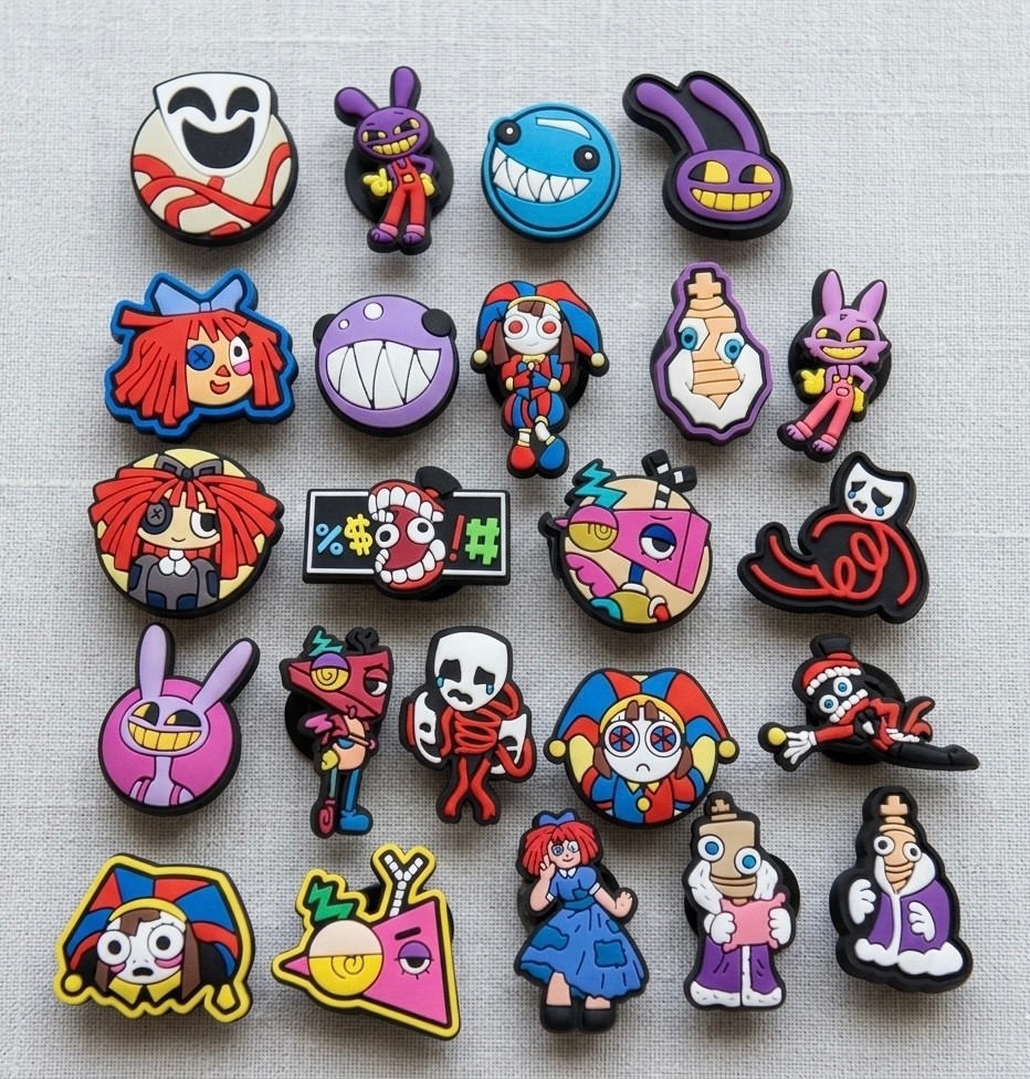 Amazing Digital Circus Cartoon, Crocs Shoe Charms Accessories Lot 12 15 18 24