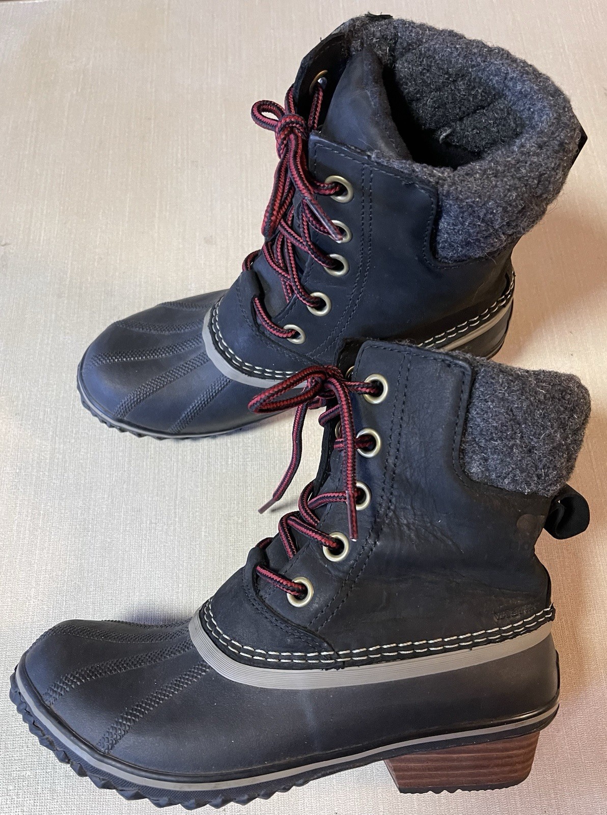 Sorel Womens 7.5 Slimpack Lace II Winter Boot Black Waterproof NL2348-010, NEW
