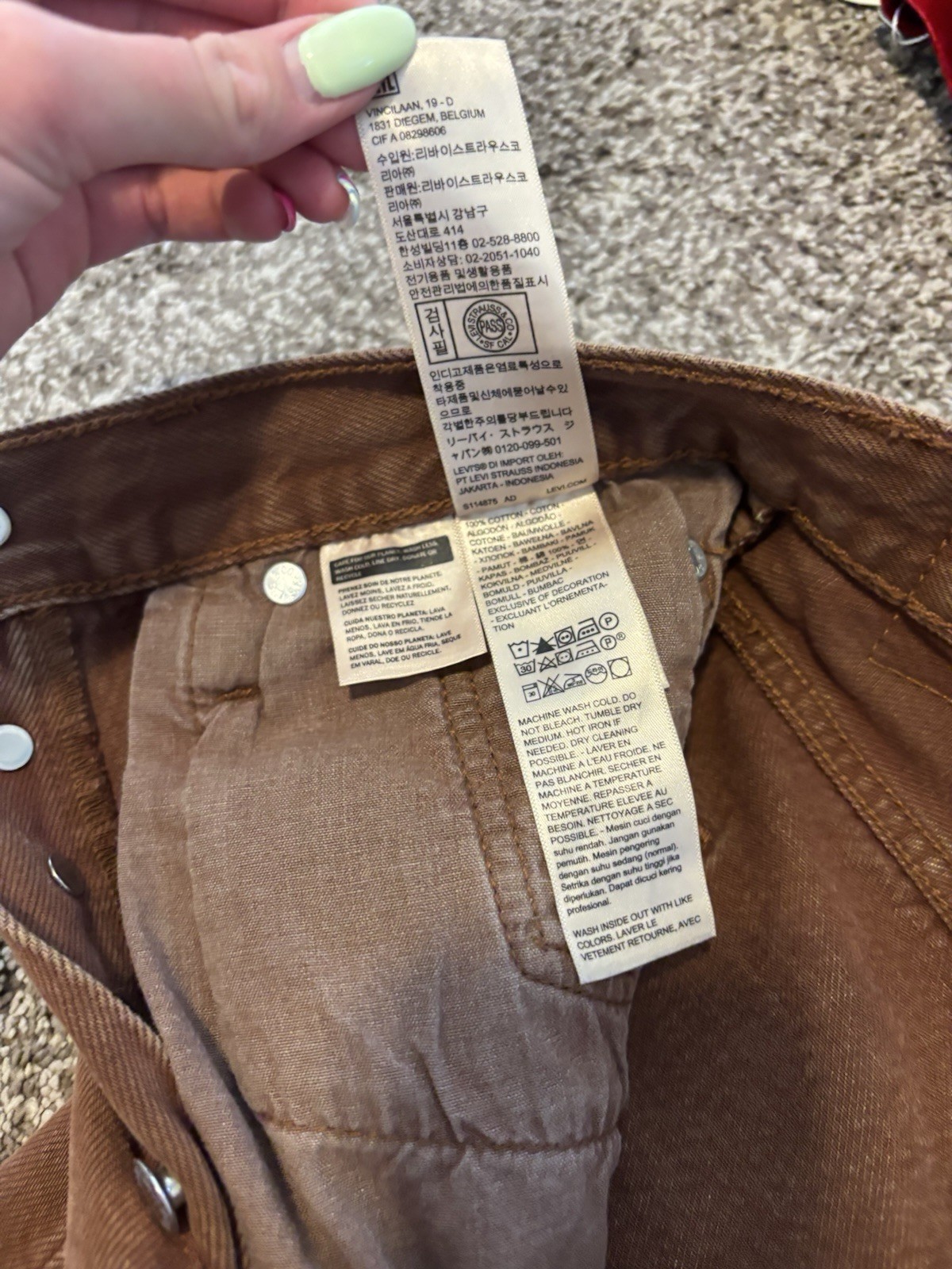 Levi’s Premium 501 Womens Brown Cotton Denim Shorts Button Fly 5-Pocket xs