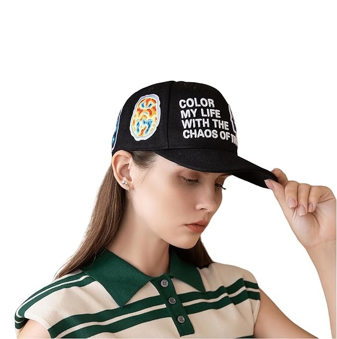 New – 1 PACK Brain Embroidered Baseball Cap, Adjustable Cotton Hat for Men Women