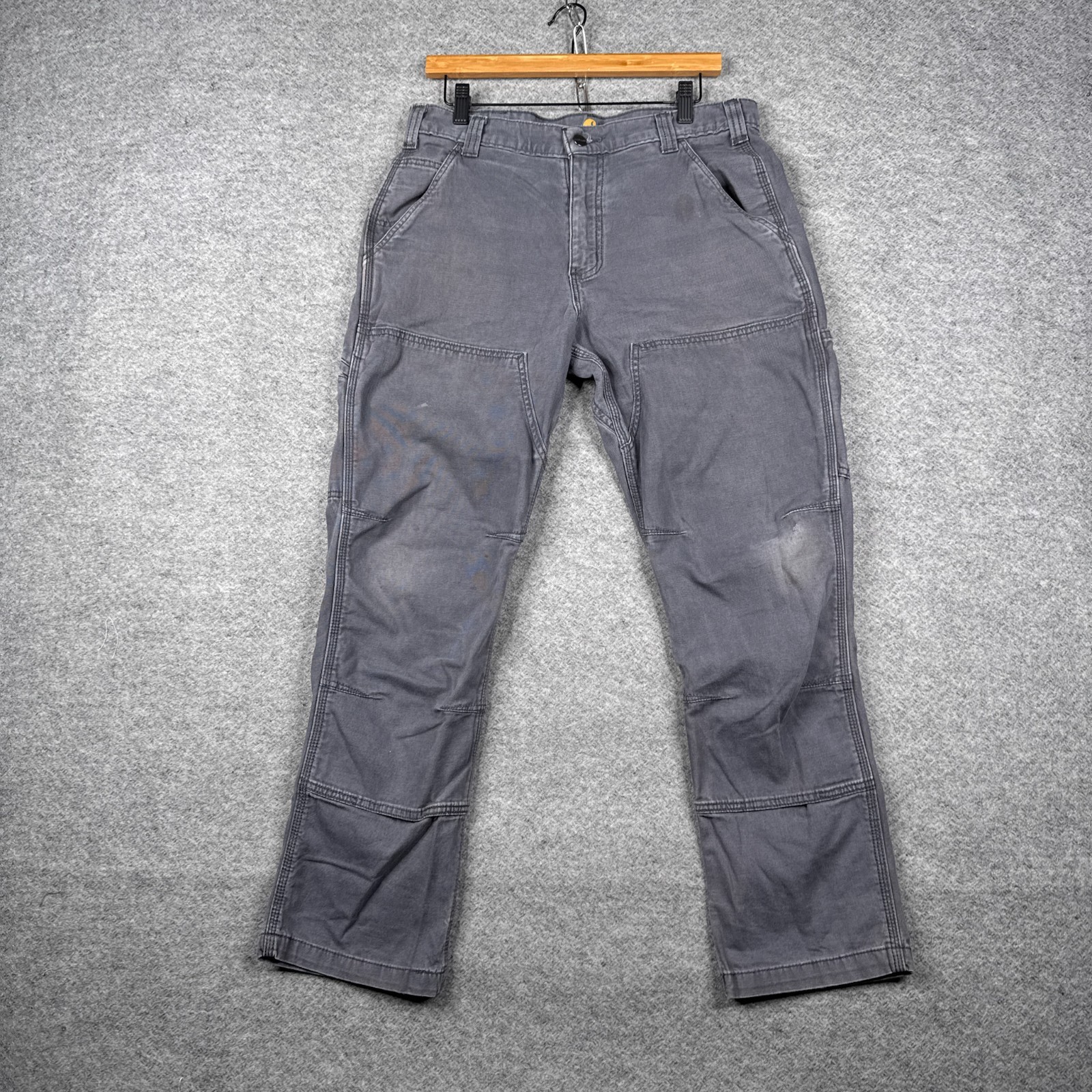 Vintage Carhartt Pants Mens 32×30 Grey Double Knee Work Canvas 102802-029