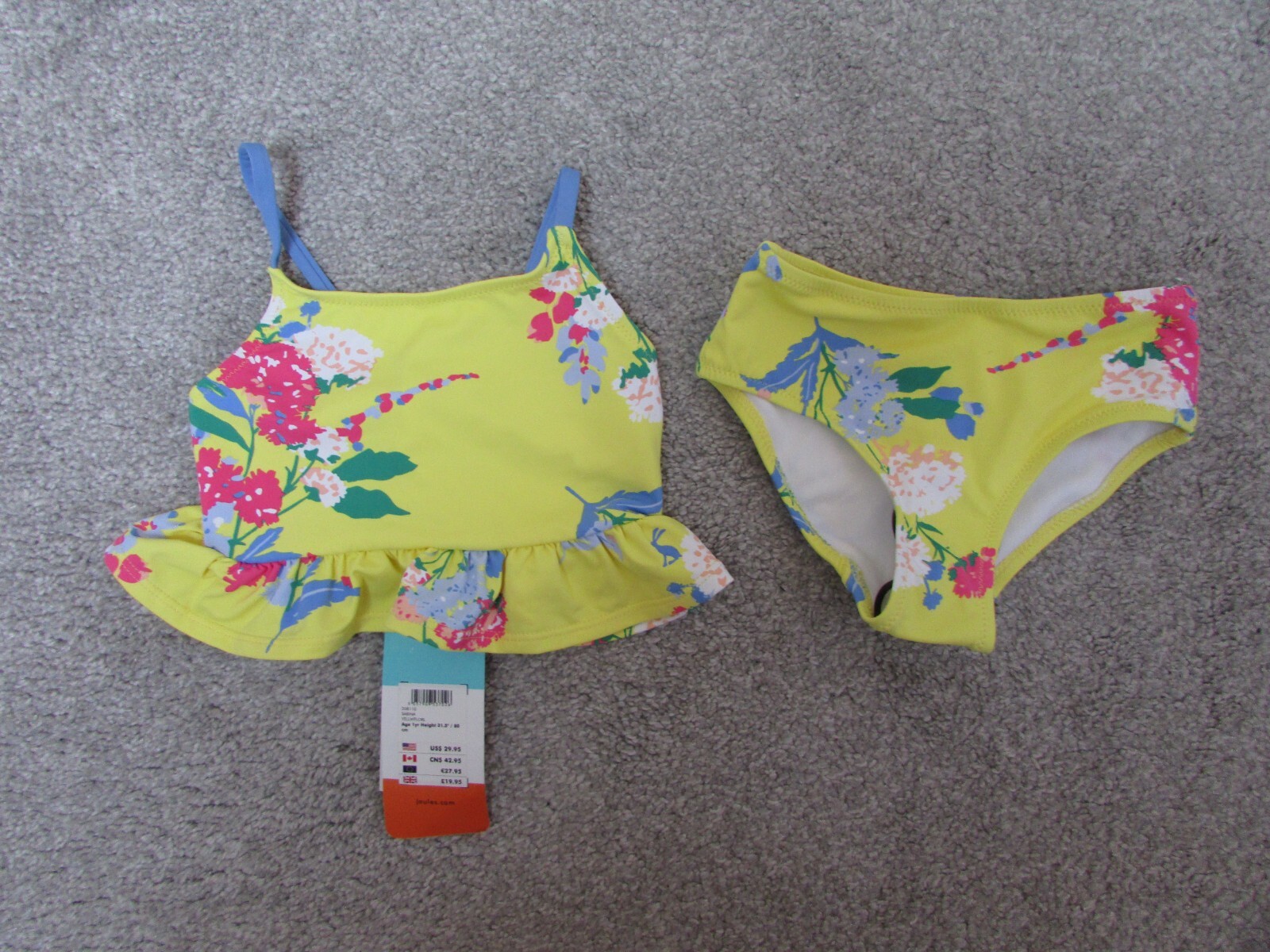 BNWT New with tags Joules girls 1 year 12-18 months swimming costume RRP £19.95