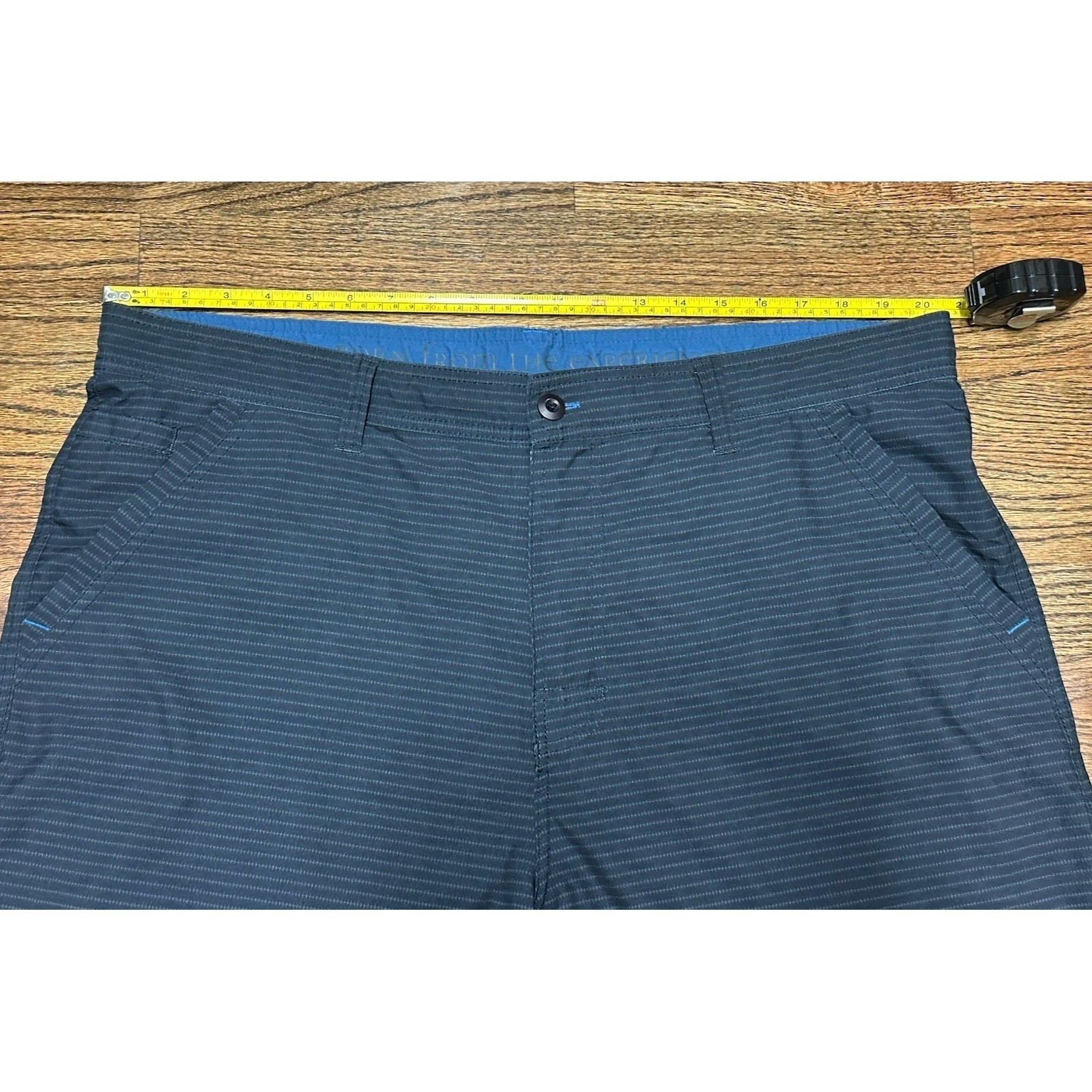 Prana Ansa Men’s Blue Striped Stretch Quick Dry Outdoor Hybrid Shorts Sz 40
