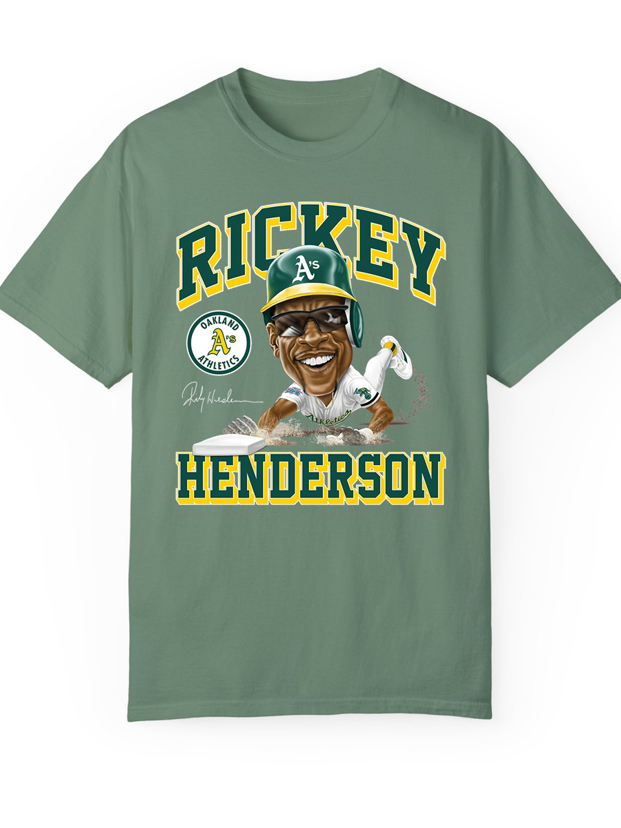 Comfort HOT NEW Rickey Henderson light green T-shirt Unisex All sizes