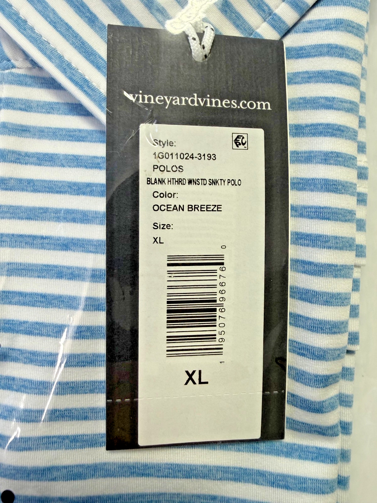 Vineyard Vines Striped Winstead Sankaty Polo – XL – Blue & White Mens Shirt